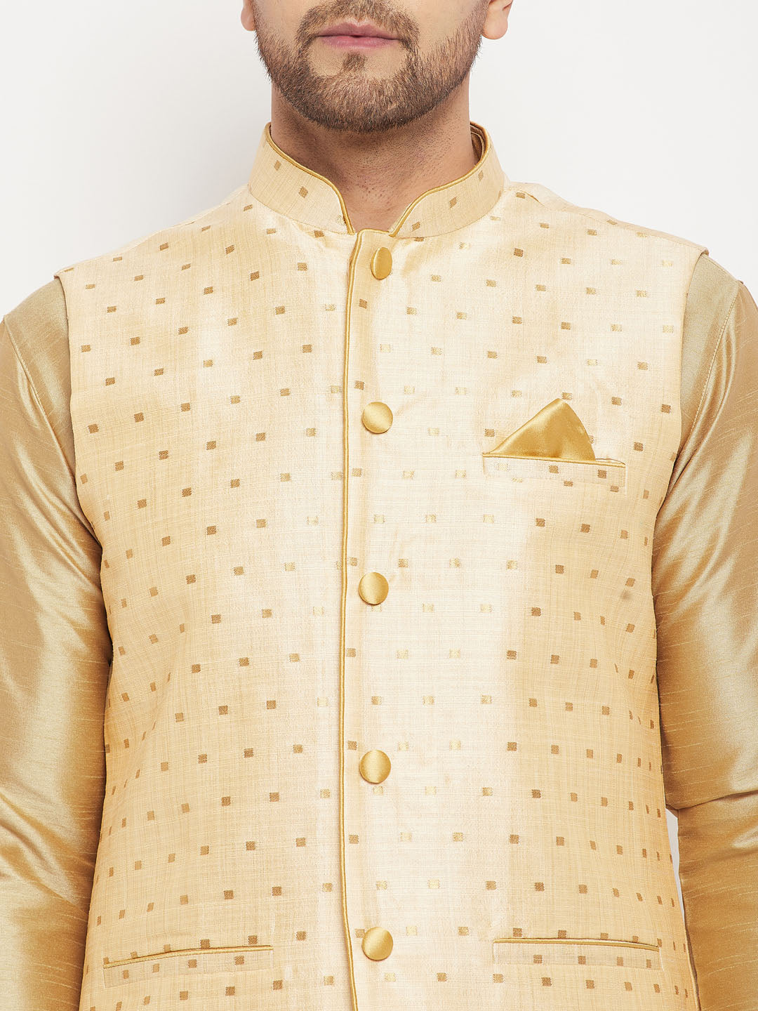 Men's Gold Zari Weaved Jacket
