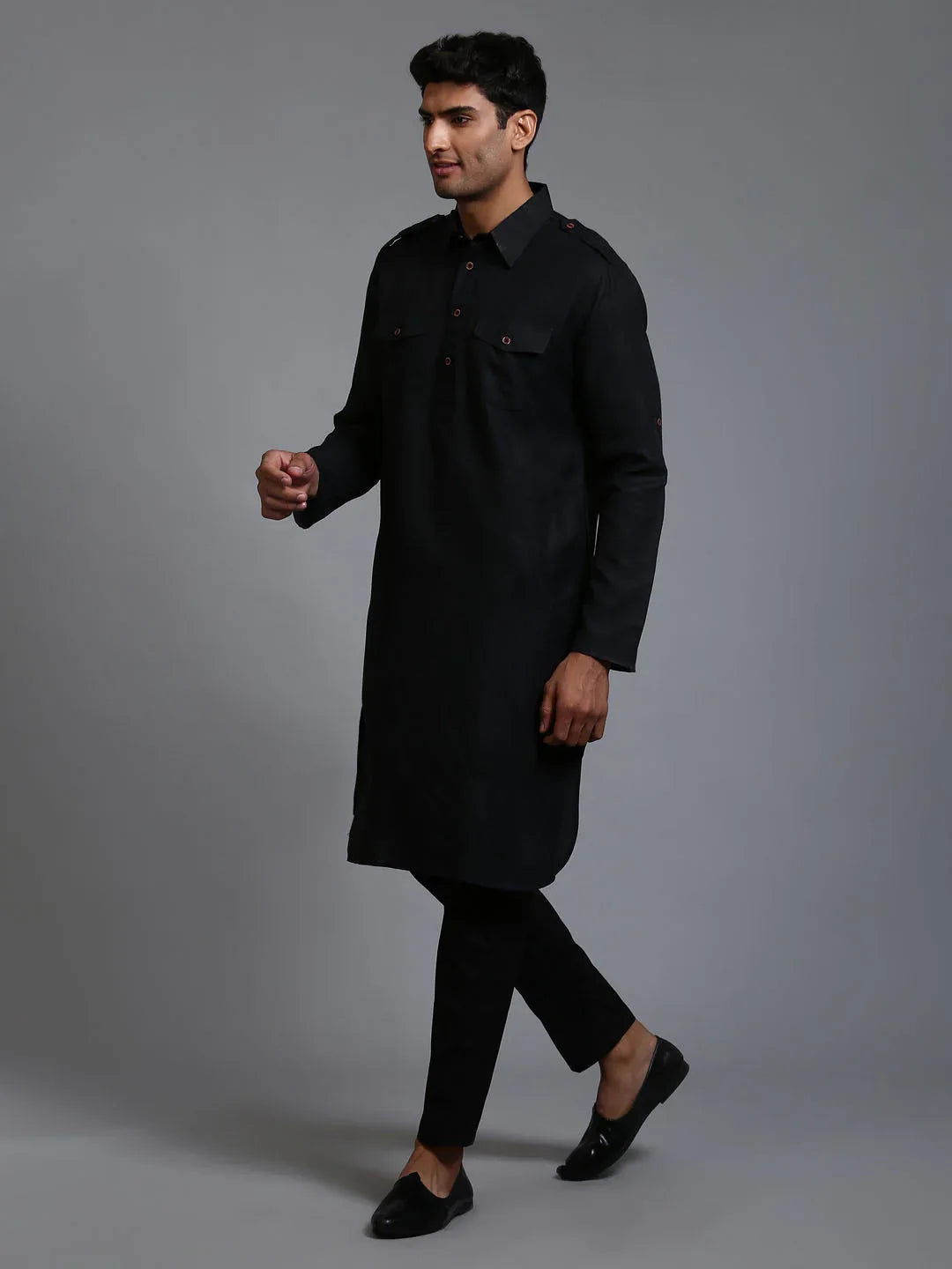 Men's Black Pathani Suit Set