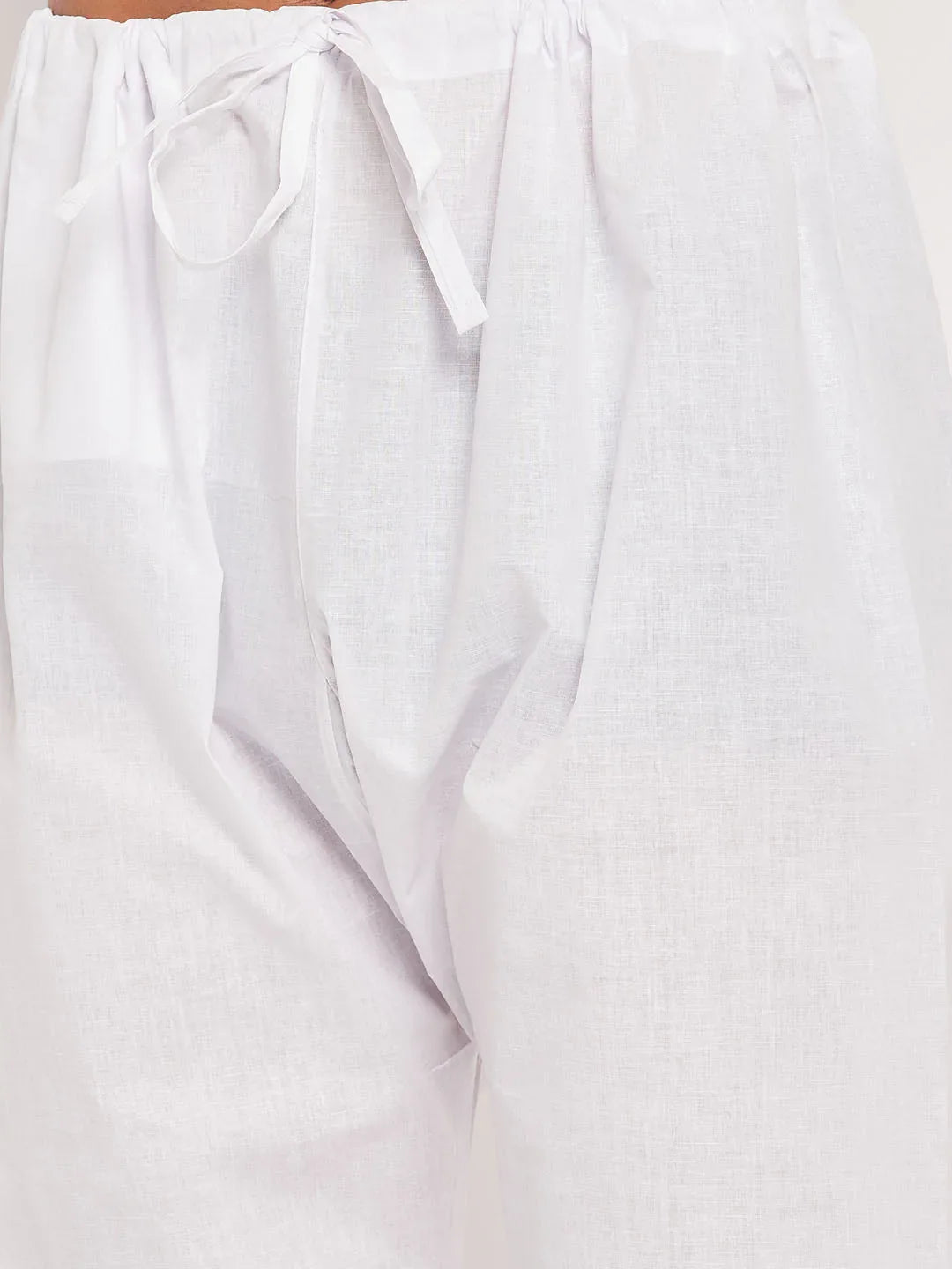 Men's Blue And White Cotton Blend Pathani Suit Set