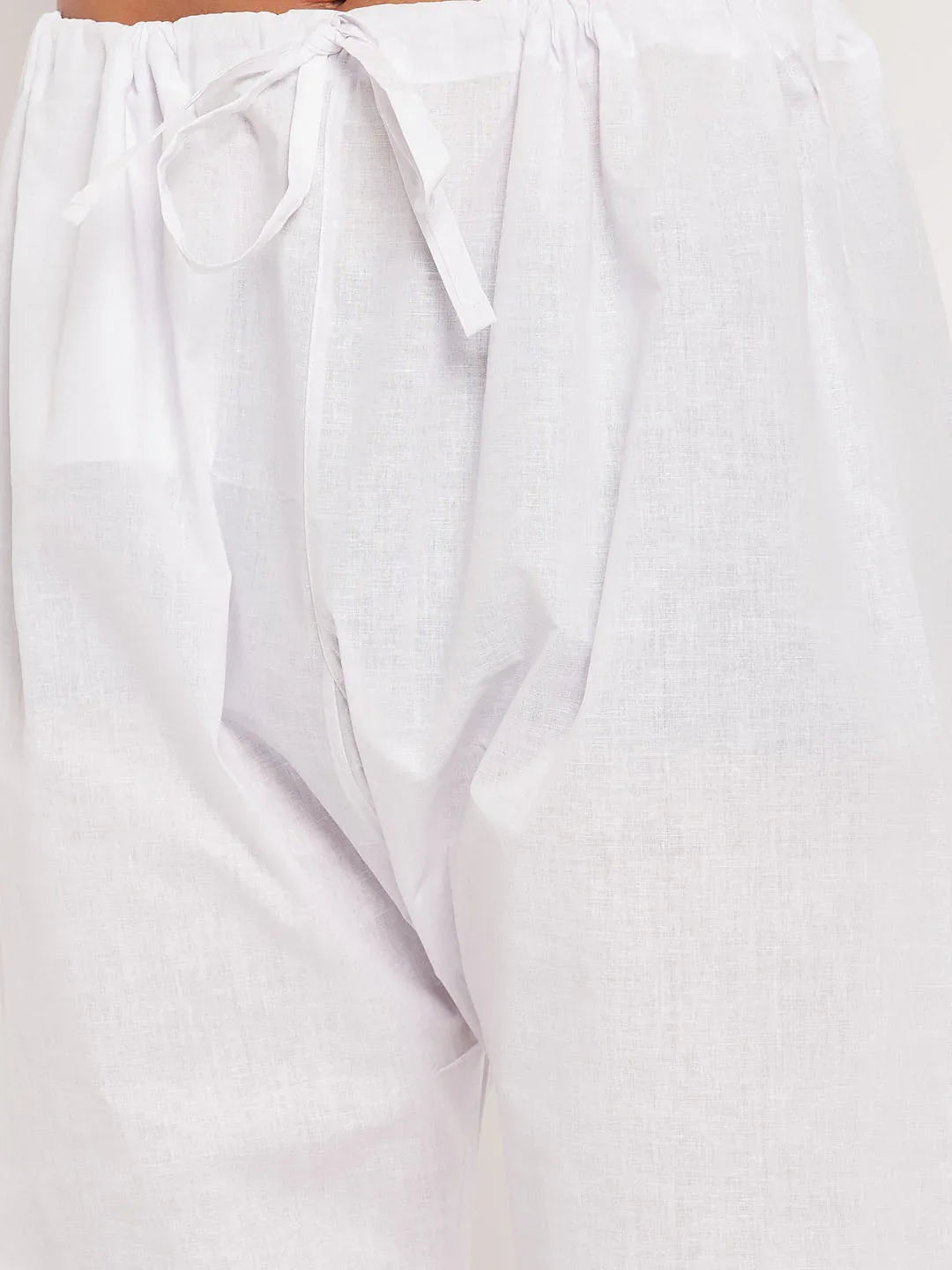 Men's Rust And White Cotton Blend Pathani Suit Set