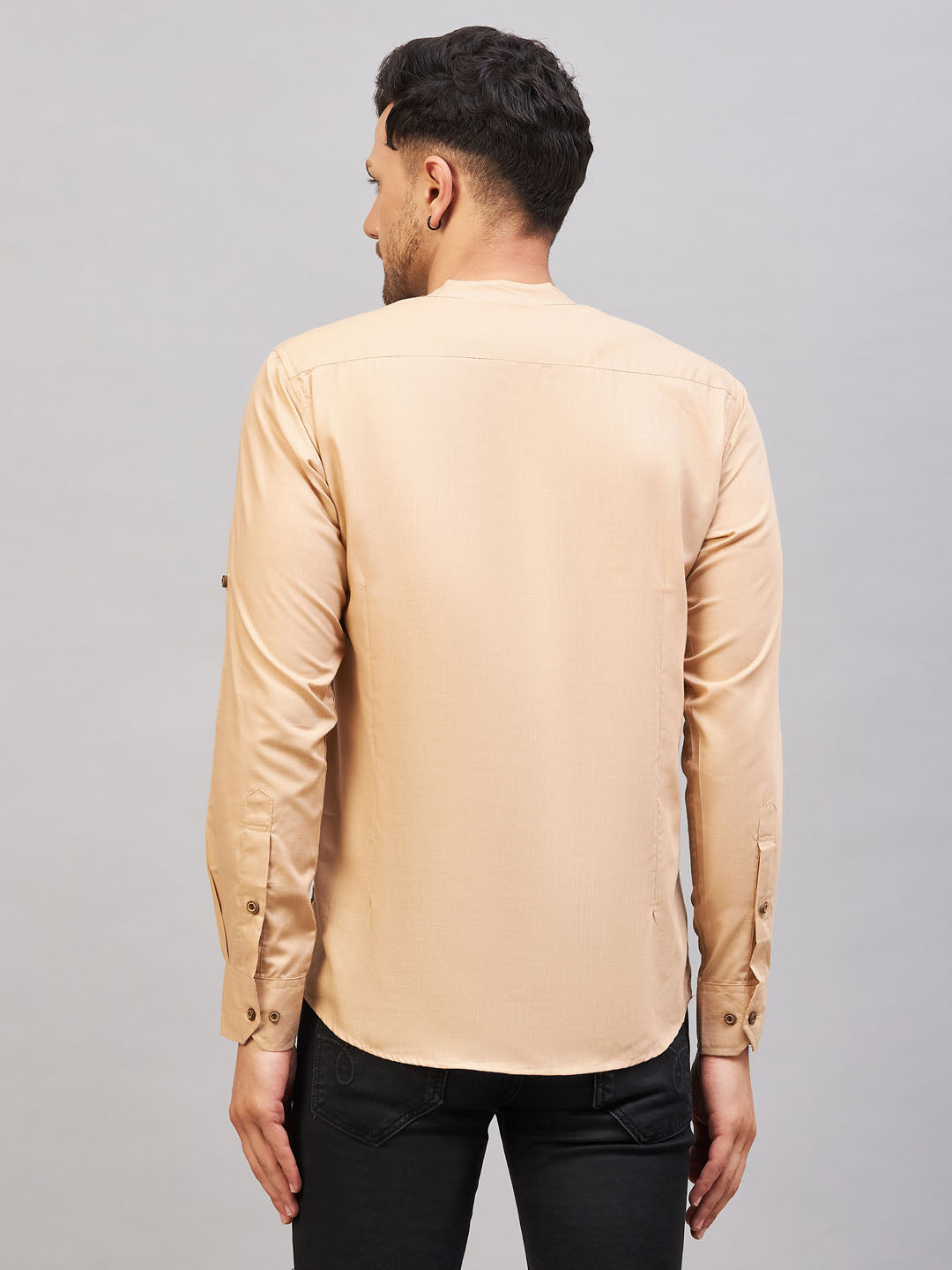 Men's Chiku Brown Short Cotton Kurta