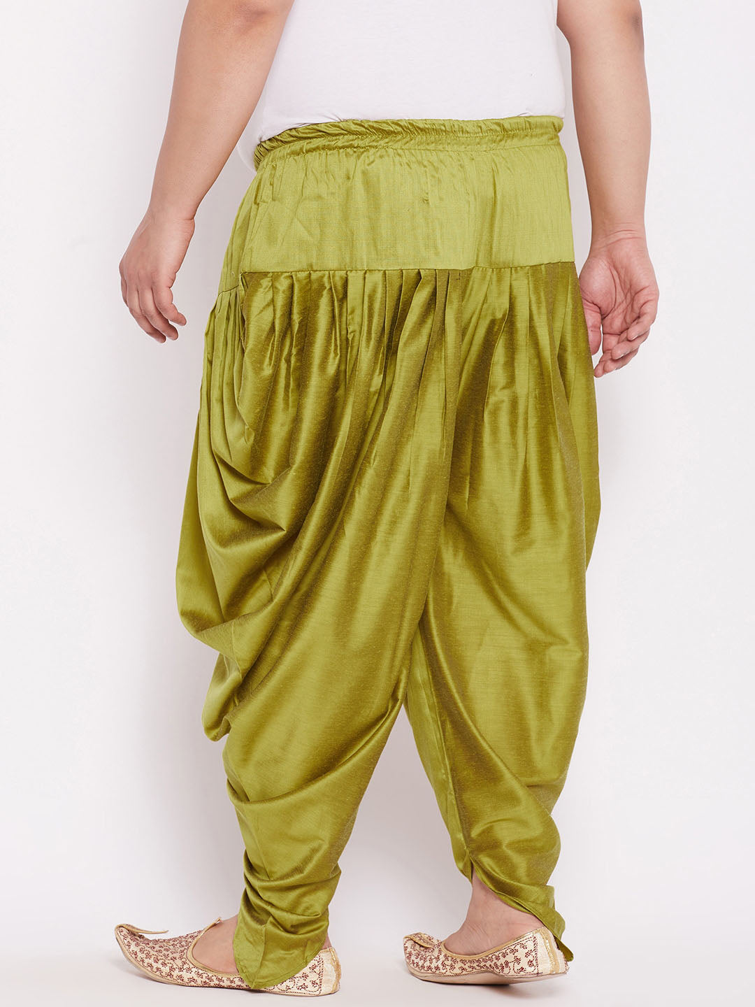 Men's Plus Size Green Cowl Dhoti