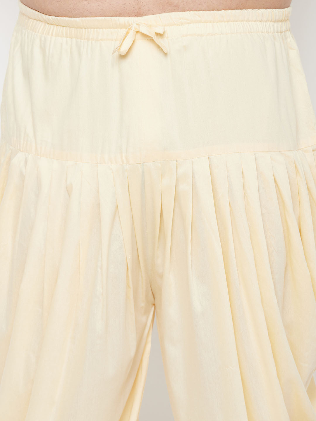 Men's Plus Size Gold Solid Cowl Dhoti Pants