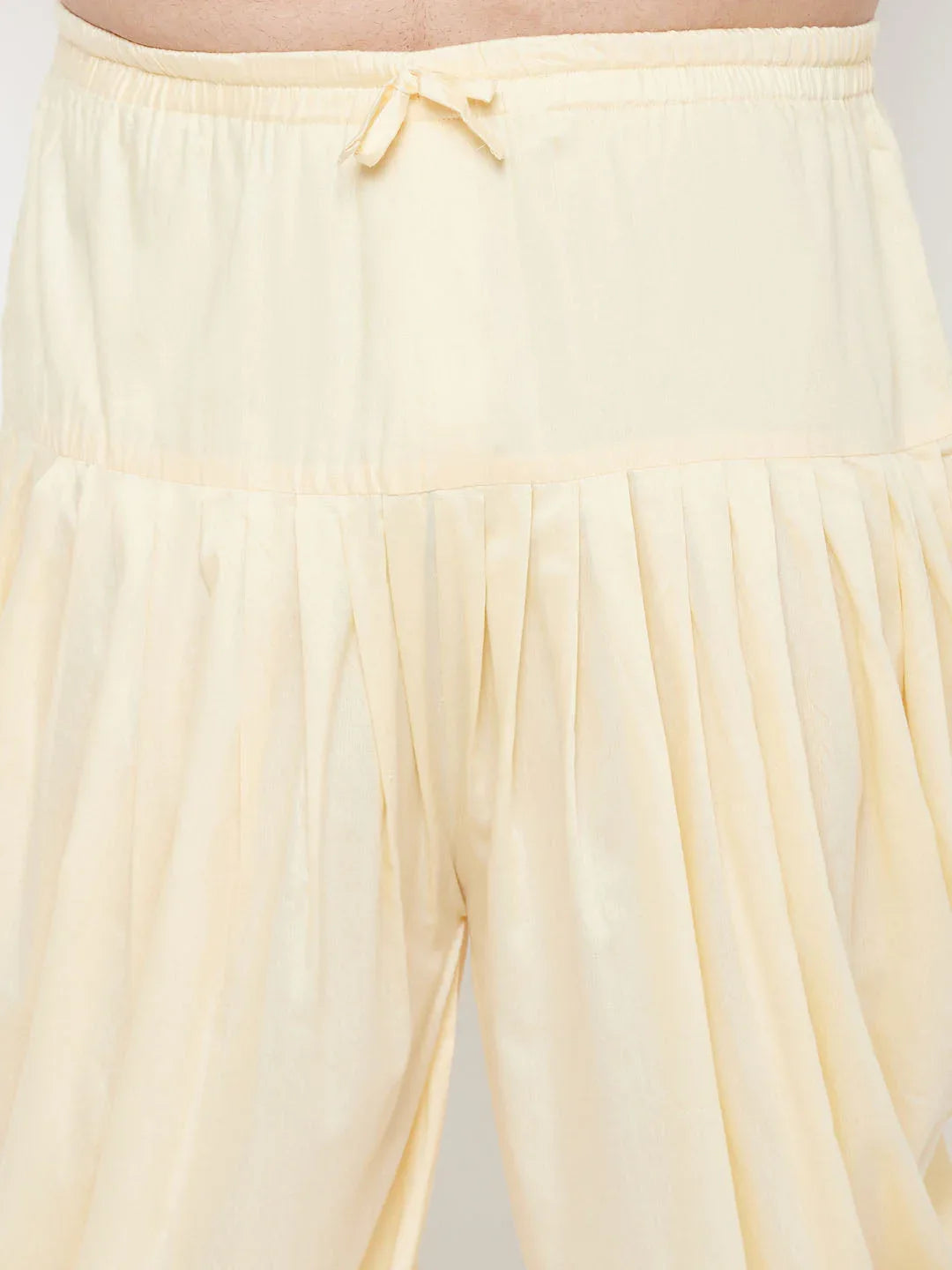 Men's Plus Size Gold Solid Cowl Dhoti Pants