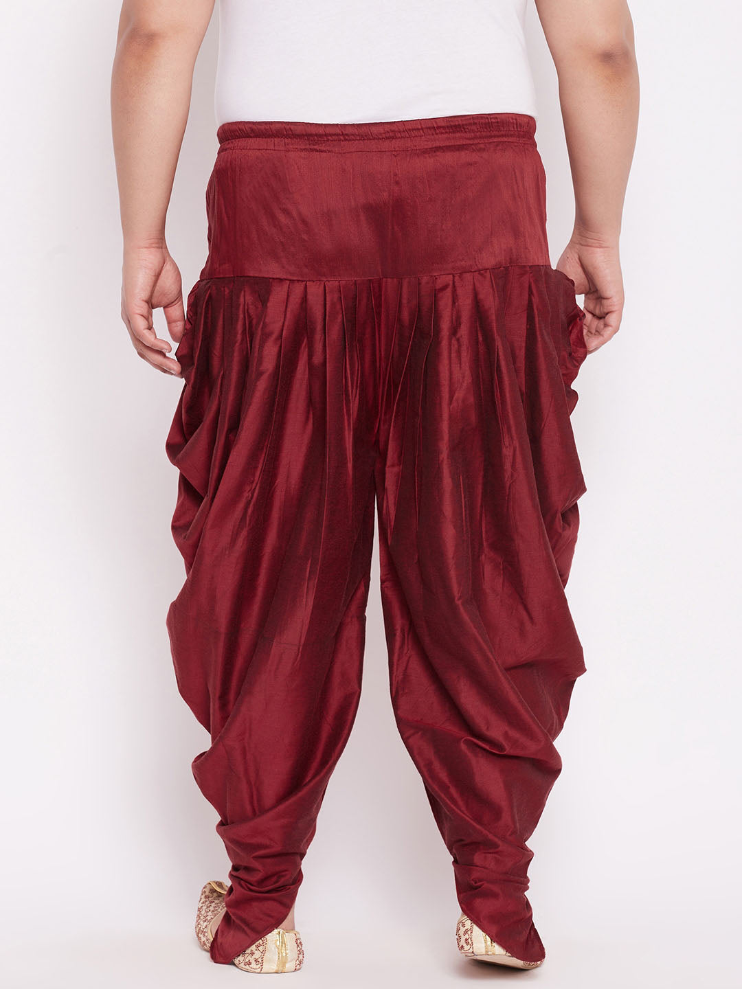 Men's Plus Size Maroon Solid Dhoti Pants