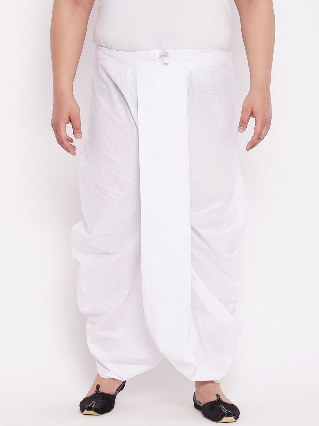 Men's Plus Size Pure Cotton White Traditional Dhoti