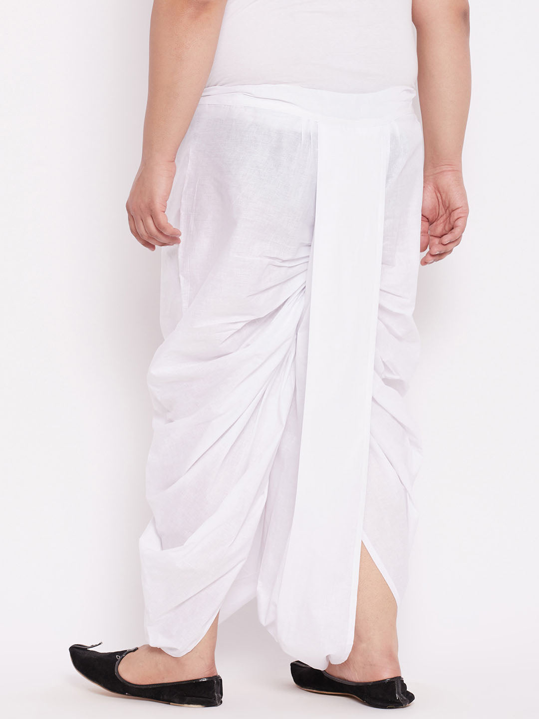 Men's Plus Size Pure Cotton White Traditional Dhoti