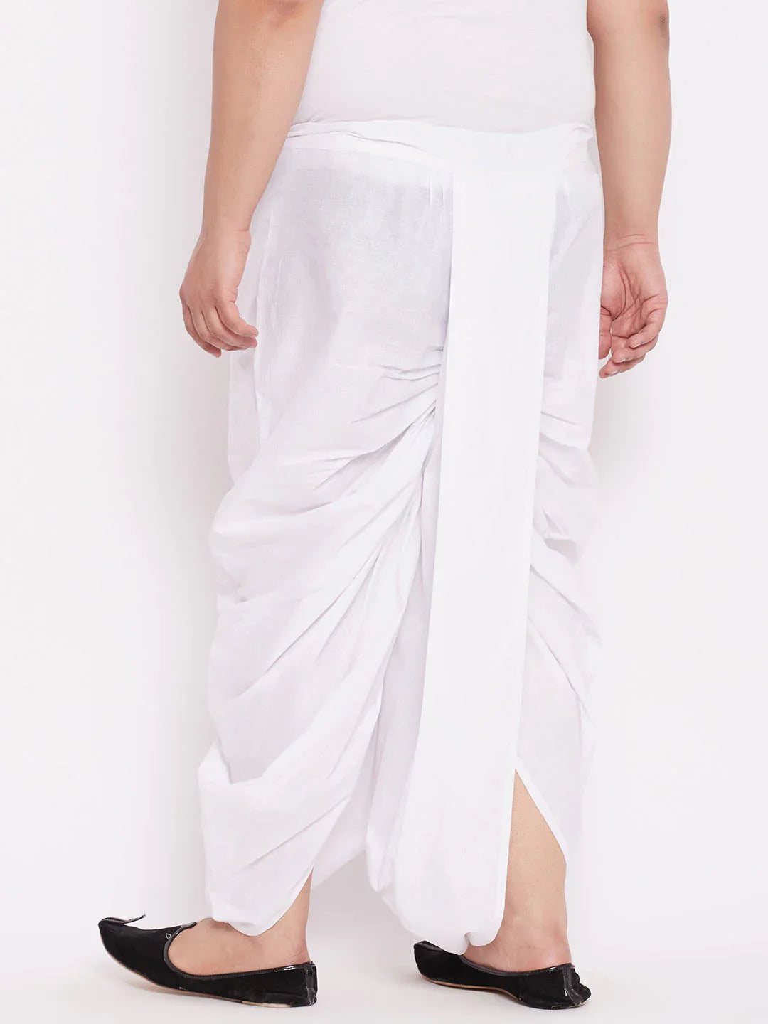 Men's Plus Size Pure Cotton White Traditional Dhoti