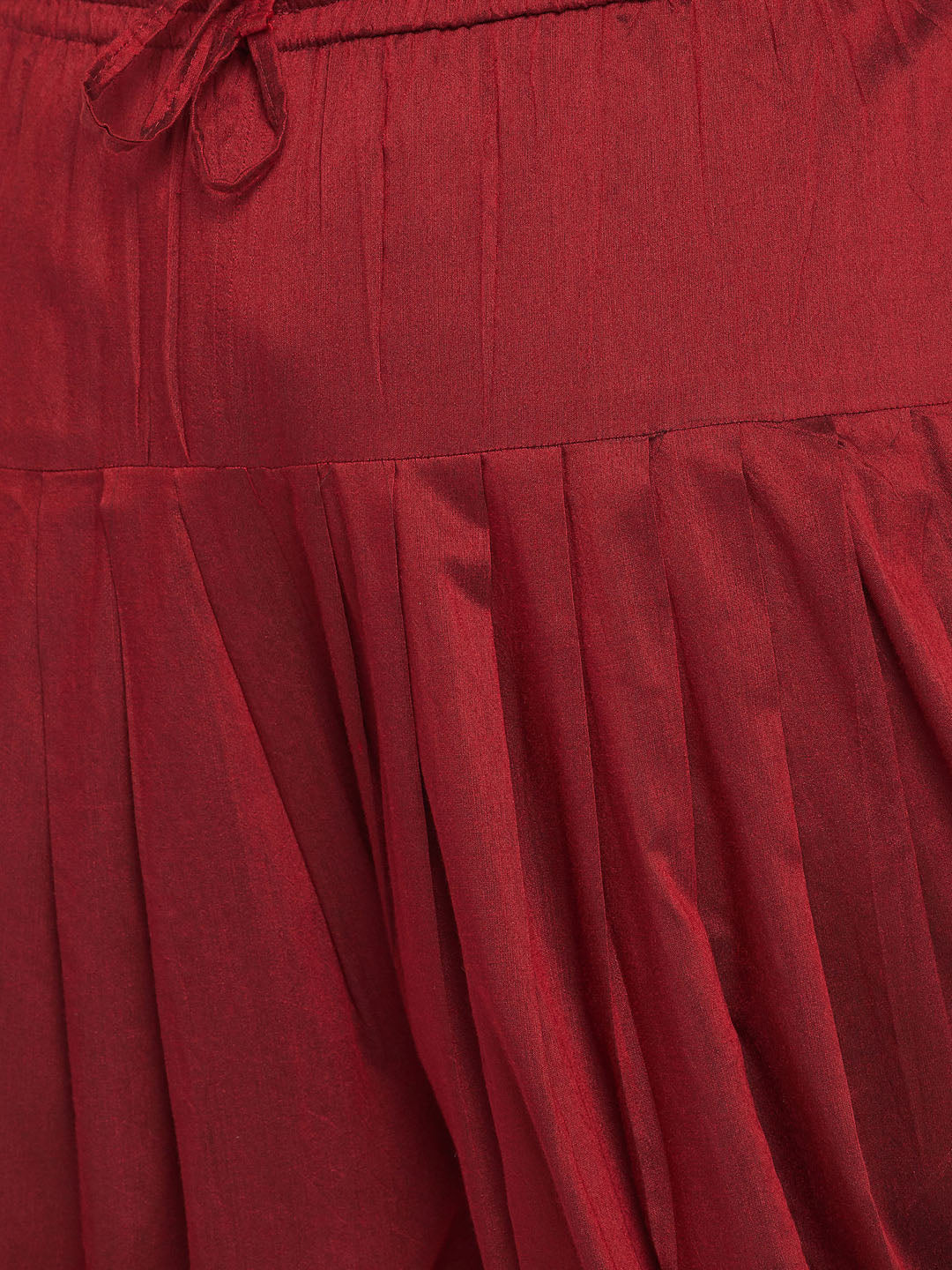 Men's Plus Size Rose Gold And Maroon Silk Blend Jacket Kurta Dhoti Pant Set