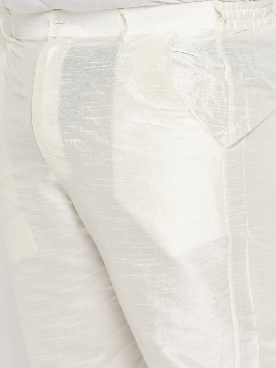 Plus Size Men's Gold Zari Weaved Kurta Pant Set