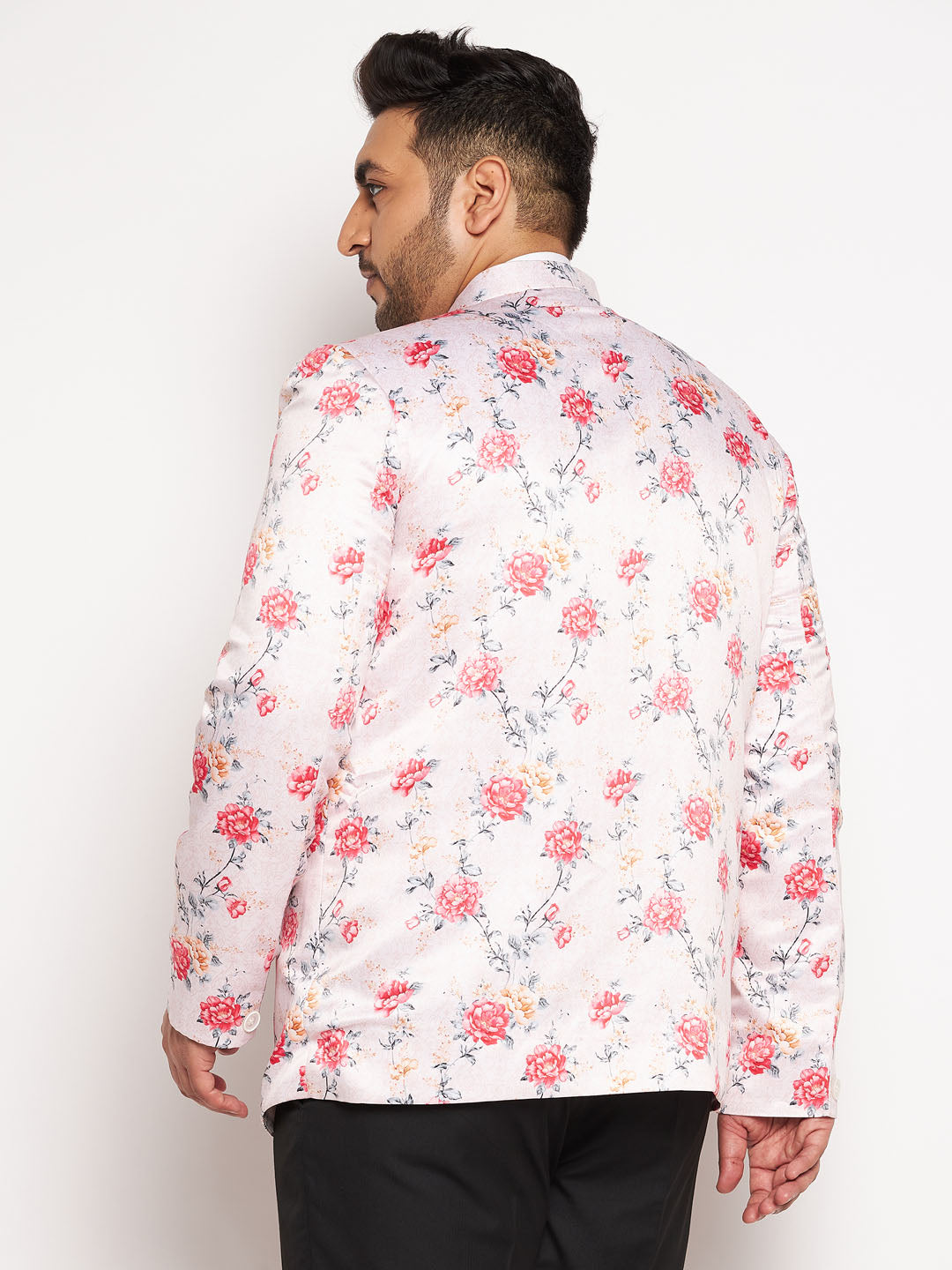 Plus Size Men's Peach Silk Blend Jodhpuri