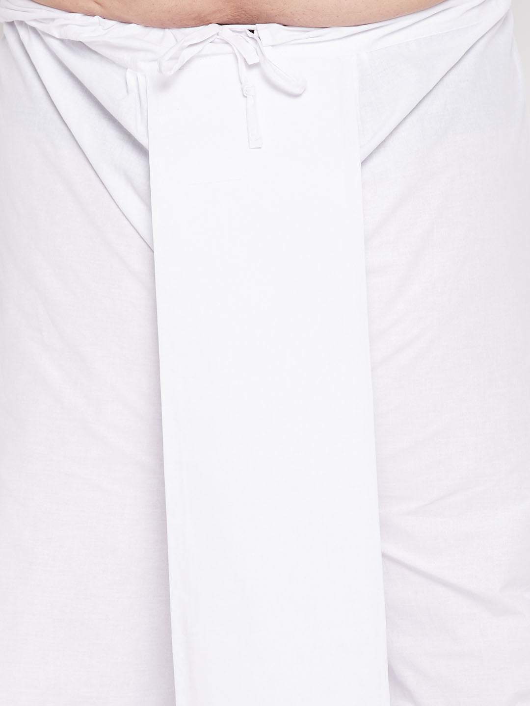 Men's Plus Size Black Chikankari Embroidered Kurta And White Dhoti Set