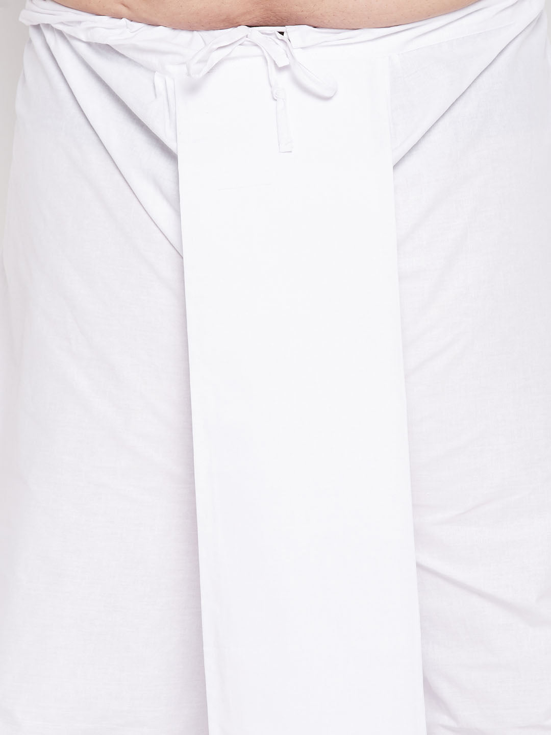 Men's Plus Size Green Chikankari Embroidered Kurta And White Dhoti Set