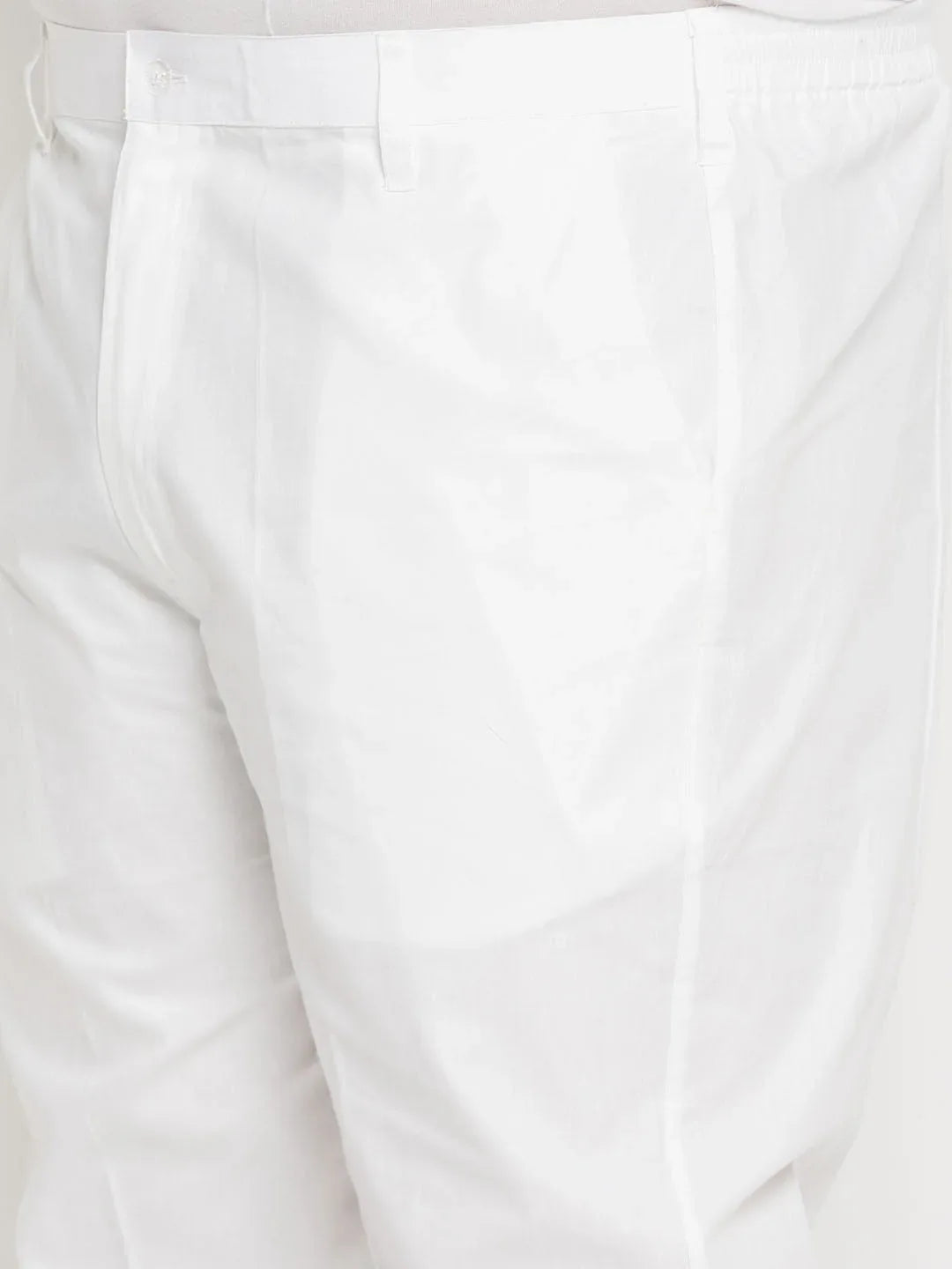 Men's Plus Size Green Chikankari Embroidered Kurta And White Cotton Pant Style Pyjama Set