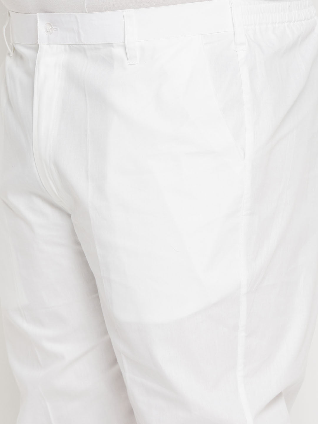 Men's Plus Size Orange Chikankari Embroidered Kurta And White Cotton Pant Style Pyjama Set