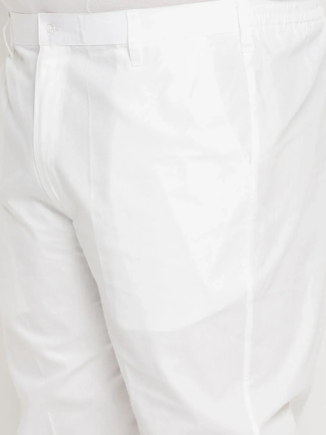 Men's Plus Size Orange Chikankari Embroidered Kurta And White Cotton Pant Style Pyjama Set