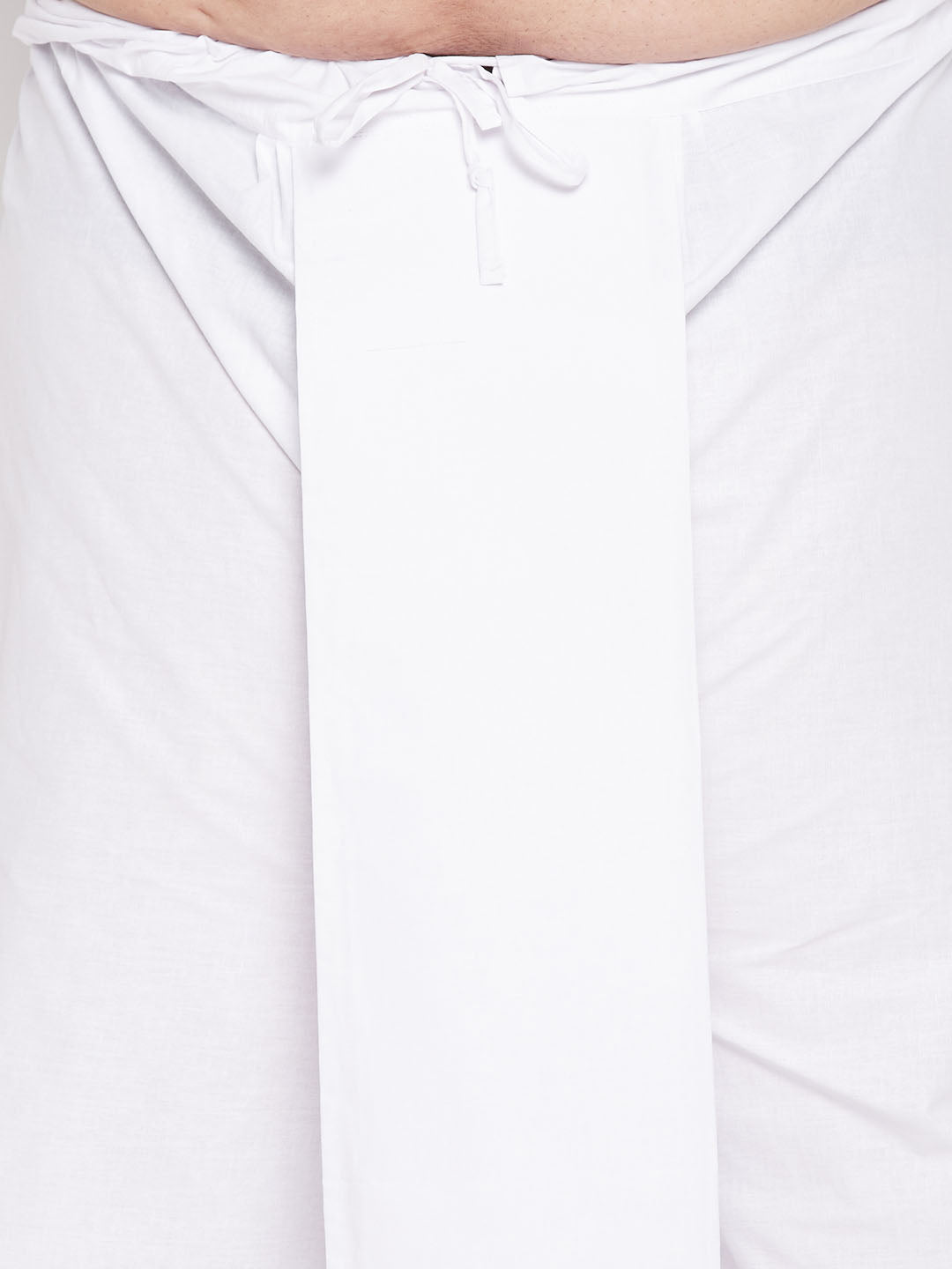 Men's Plus Size Pink Chikankari Embroidered Kurta And White Dhoti Set