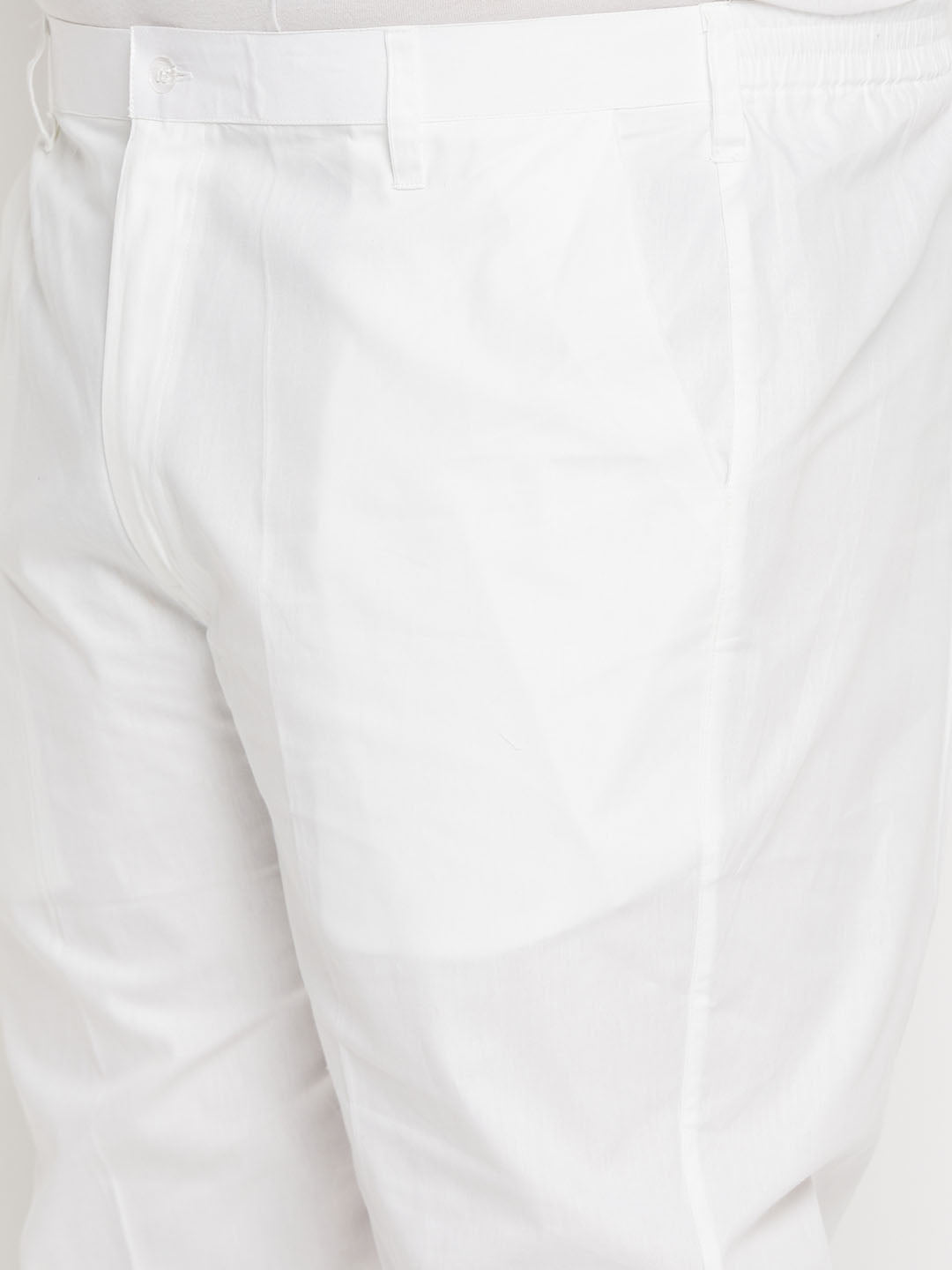 Men's Plus Size Pink Chikankari Embroidered Kurta And White Cotton Pant Style Pyjama Set