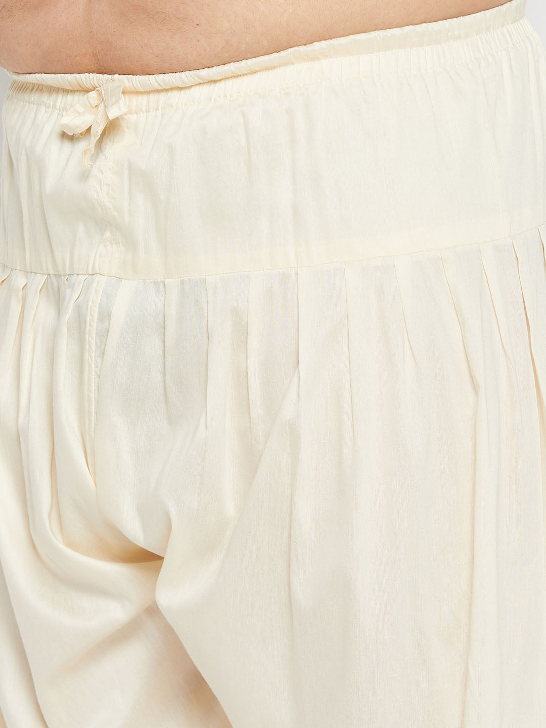 Men's Plus Size Pink Chikankari Embroidered Kurta And Cream Patiala Set