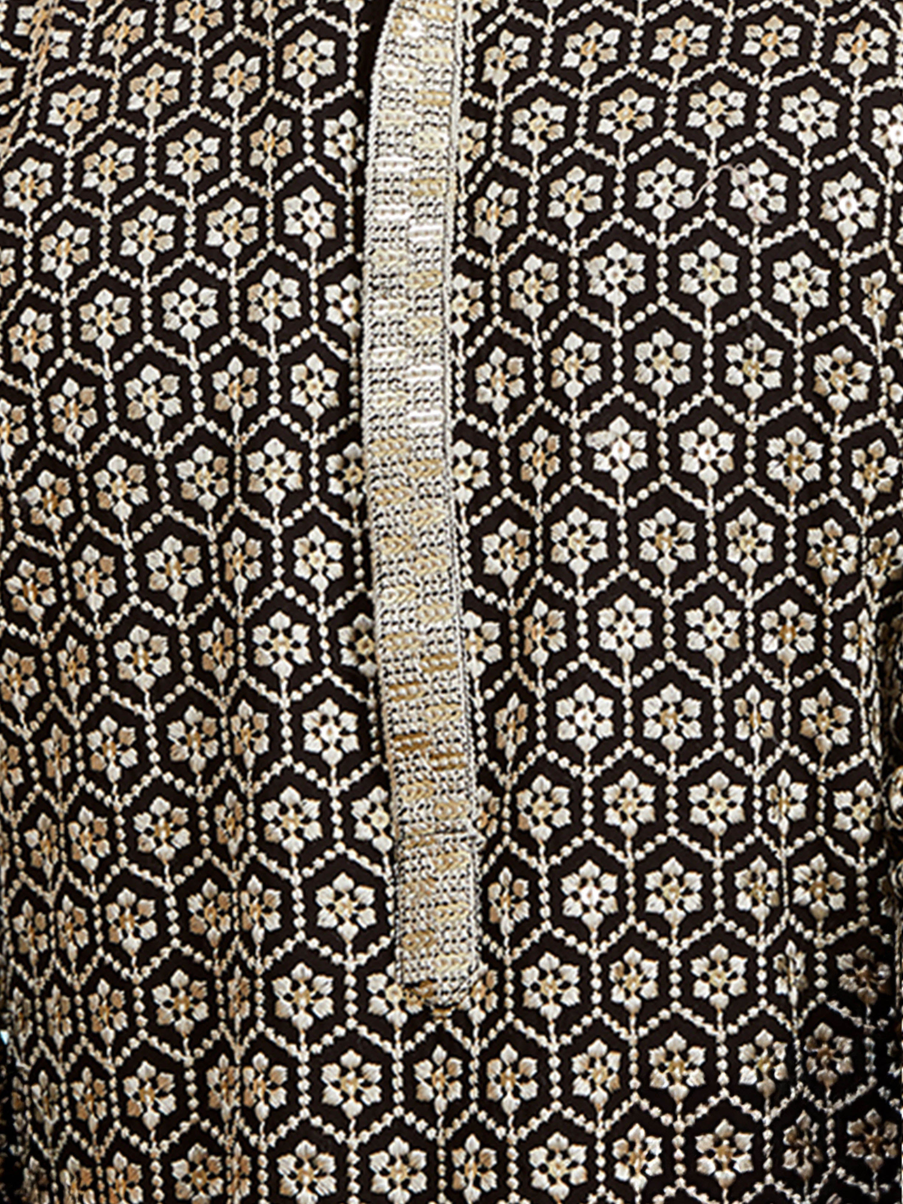 Men's Plus Black Sequin Kurta