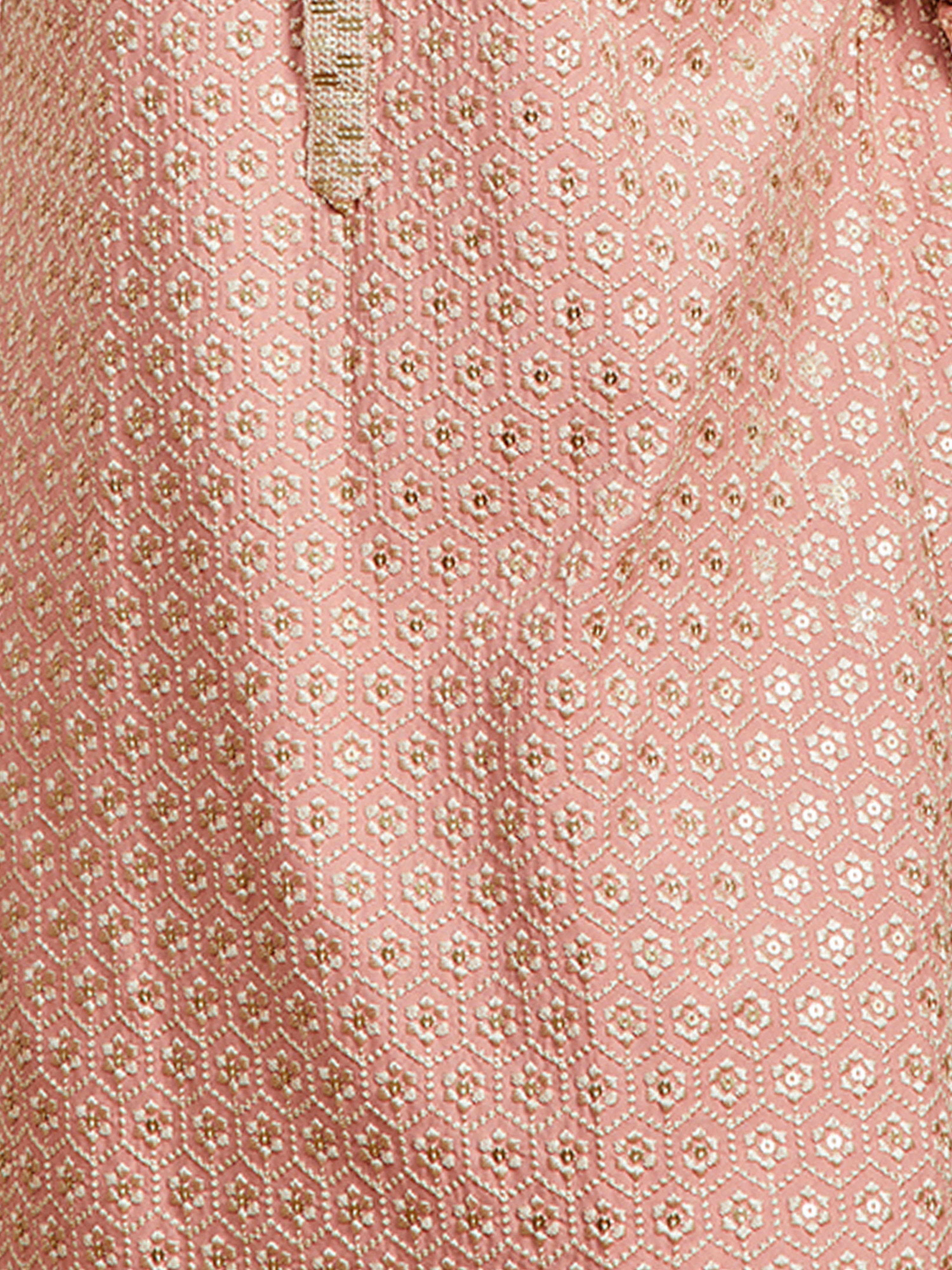 Men's Plus Peach Sequin Kurta