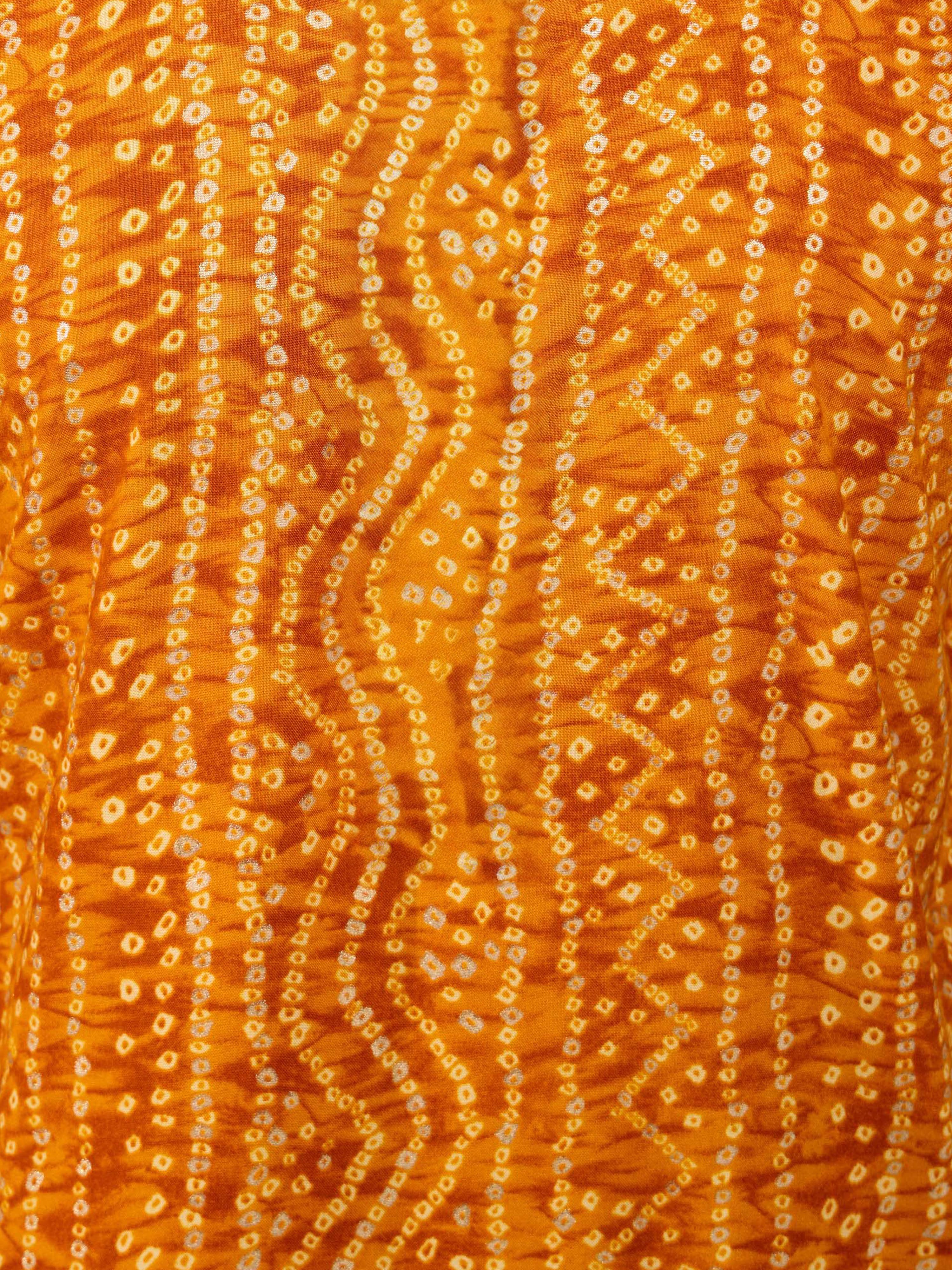 Men's Plus Mustard Bandhani Kurta