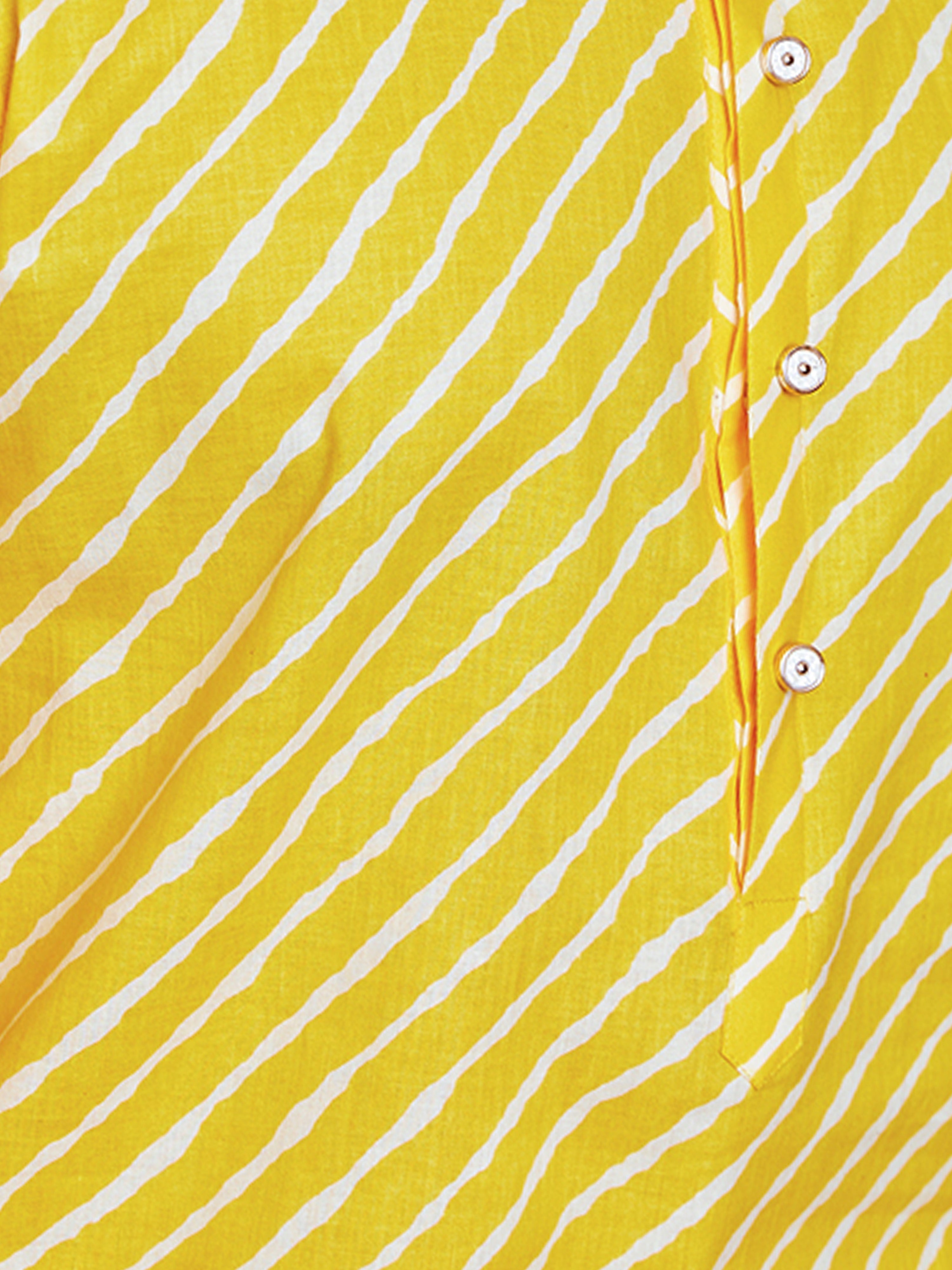 Men's Plus Yellow Lahariya Kurta