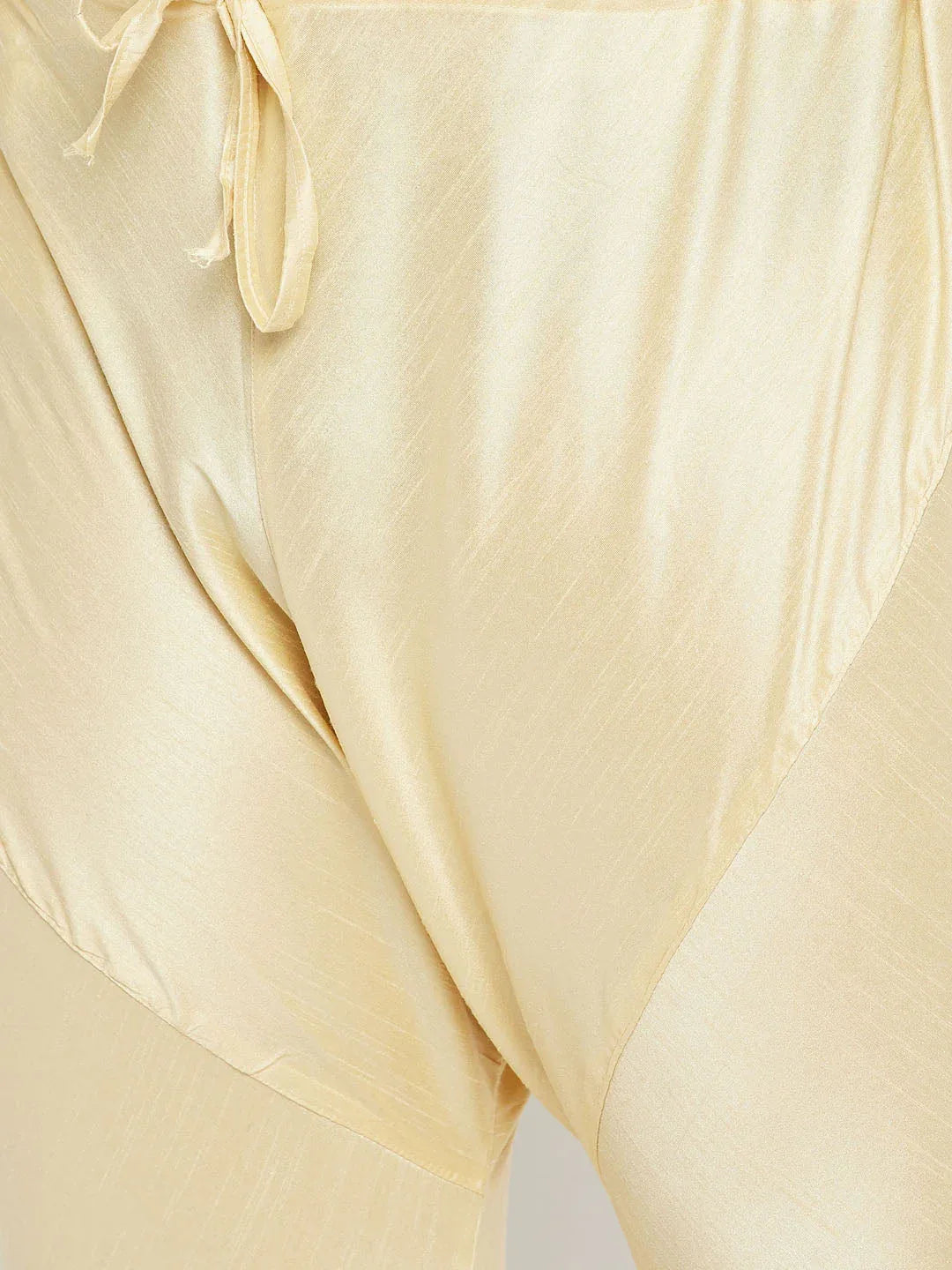 Plus Men's Gold Silk Blend Kurta, Pyjama
