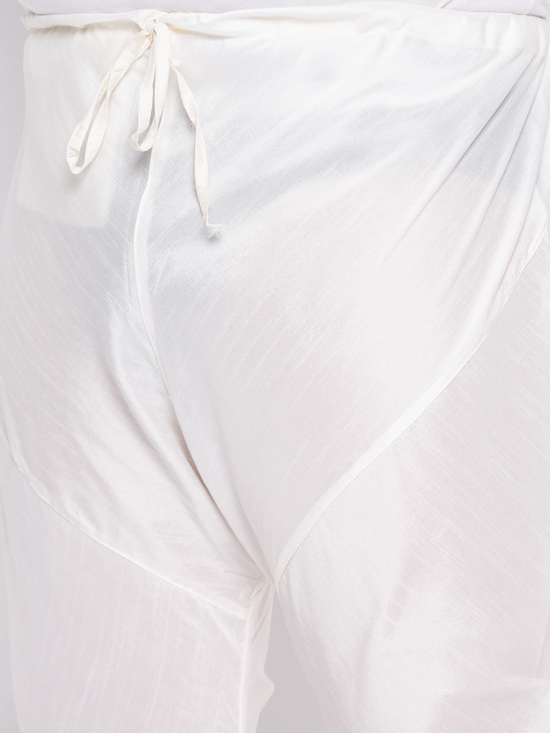 Men's Plus Size Navy Blue Silk Blend Kurta And Cream Pyjama Set