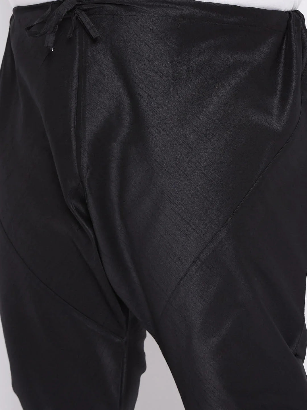 Men's Plus Size Rose Gold Silk Blend Kurta And Black Pyjama Set