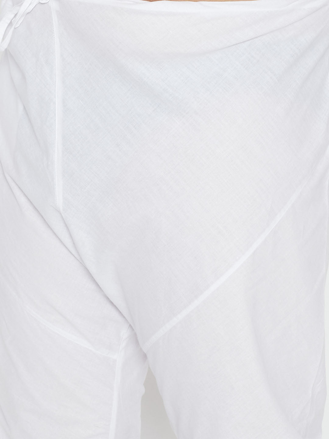 Men's Plus Size White Cotton Blend Kurta Pyjama Set