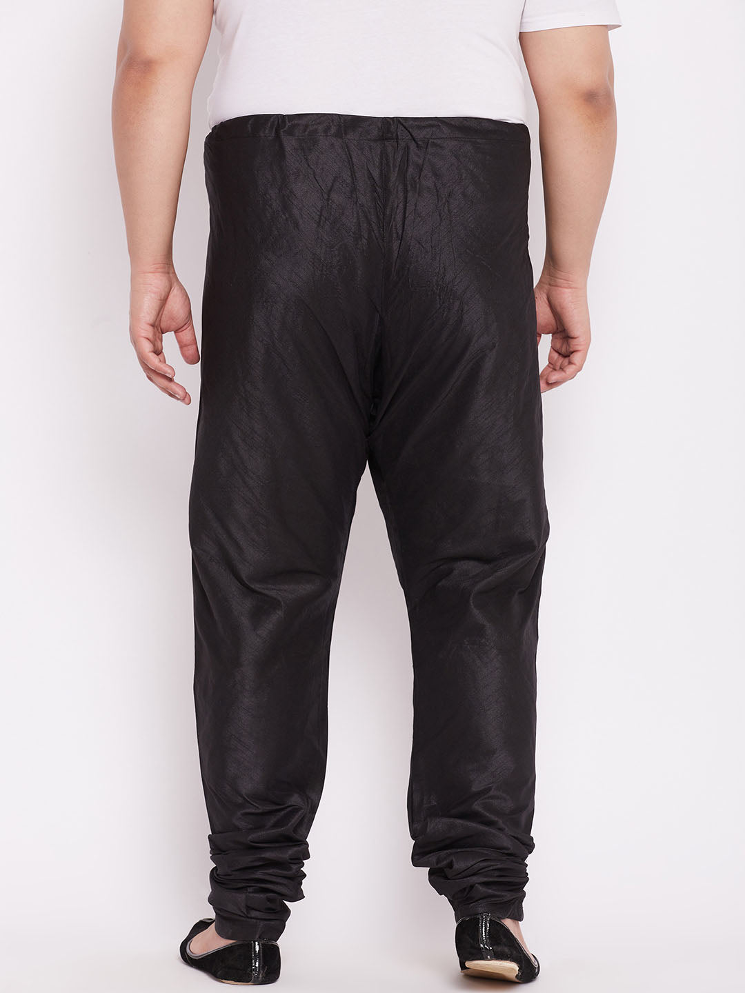 Men's Plus Size Black Silk Blend Pyjama