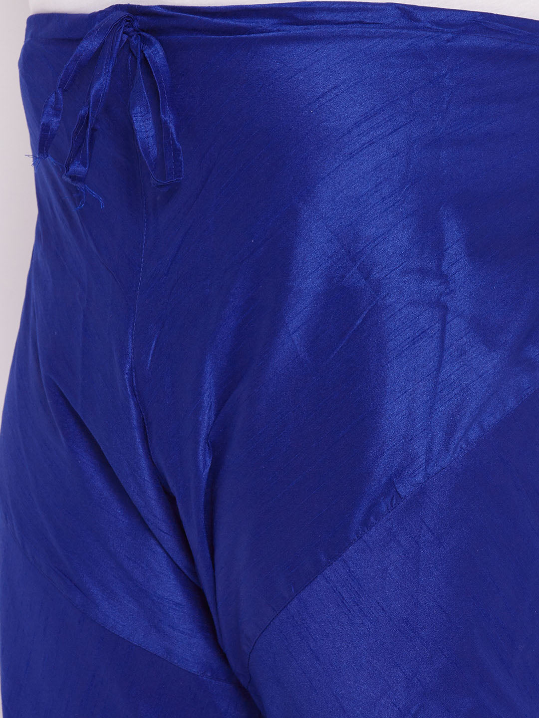 VASTRAMAY Men's Plus Size Blue Cotton Silk Blend Churidar