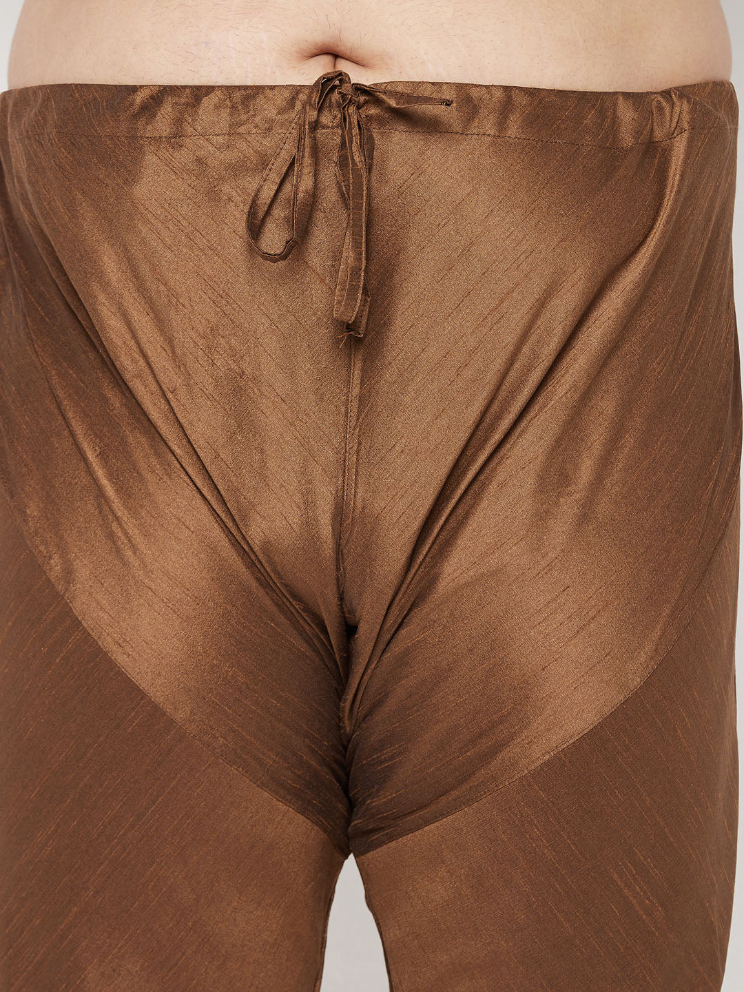 VASTRAMAY Men's Plus Size Coffee Cotton Silk Blend Pyjama