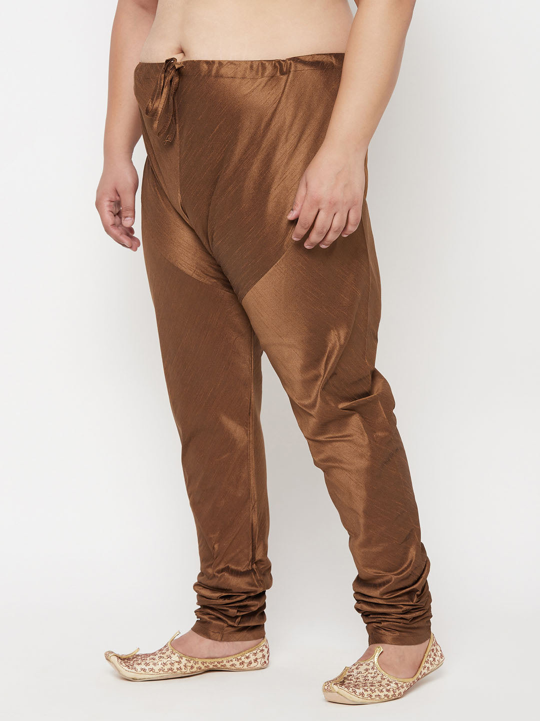 VASTRAMAY Men's Plus Size Coffee Cotton Silk Blend Pyjama