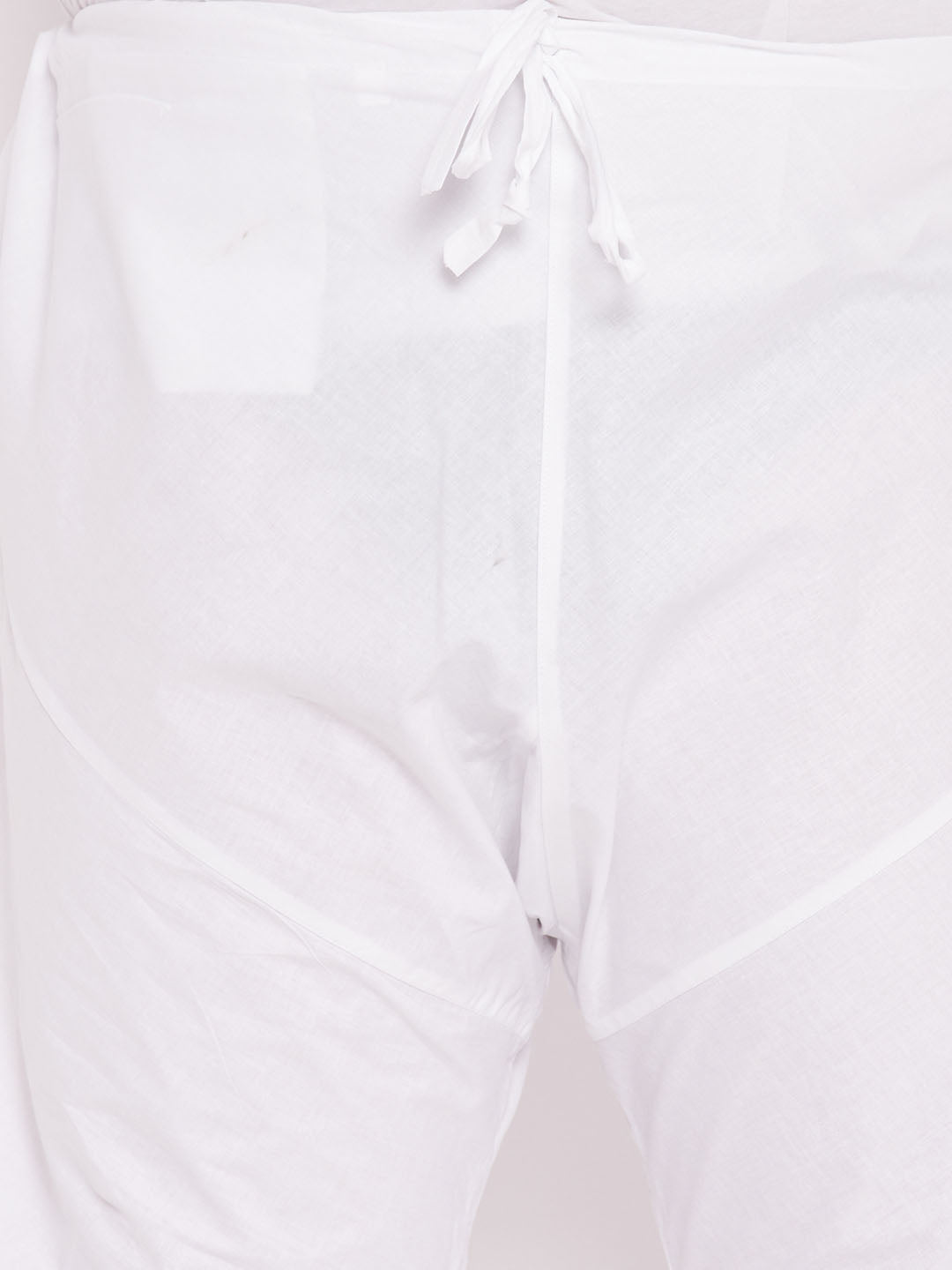 Men's Plus Size White Solid Pure Cotton Relaxed-Fit Pyjama