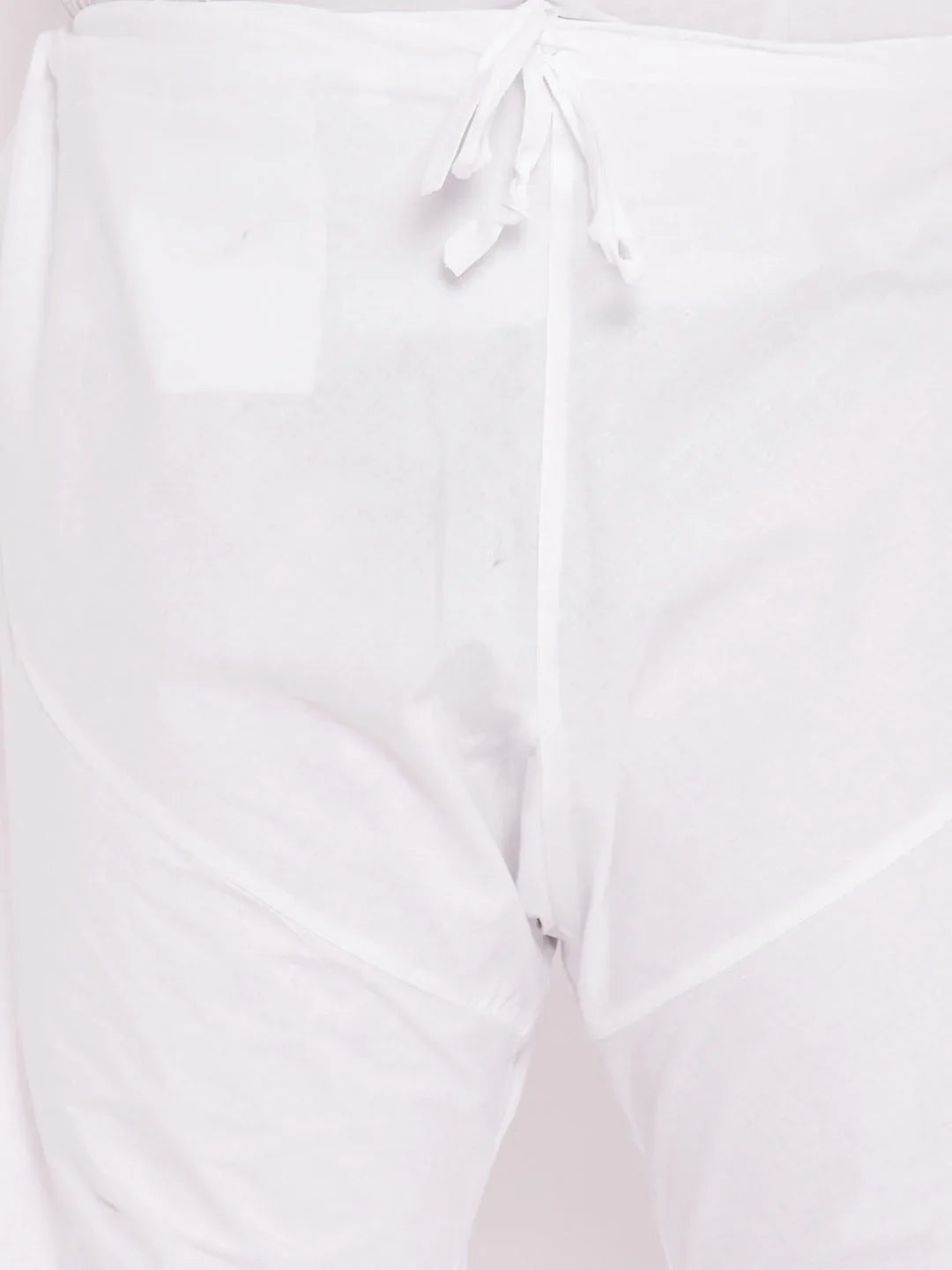 Men's Plus Size White Solid Pure Cotton Relaxed-Fit Pyjama