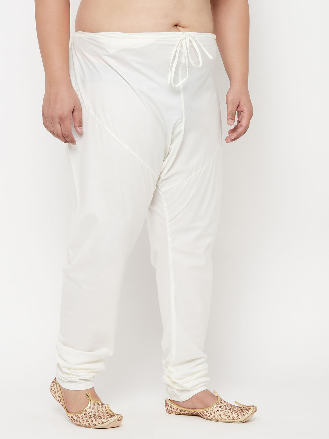 Men's Plus Size Cream Silk Blend Pyjama