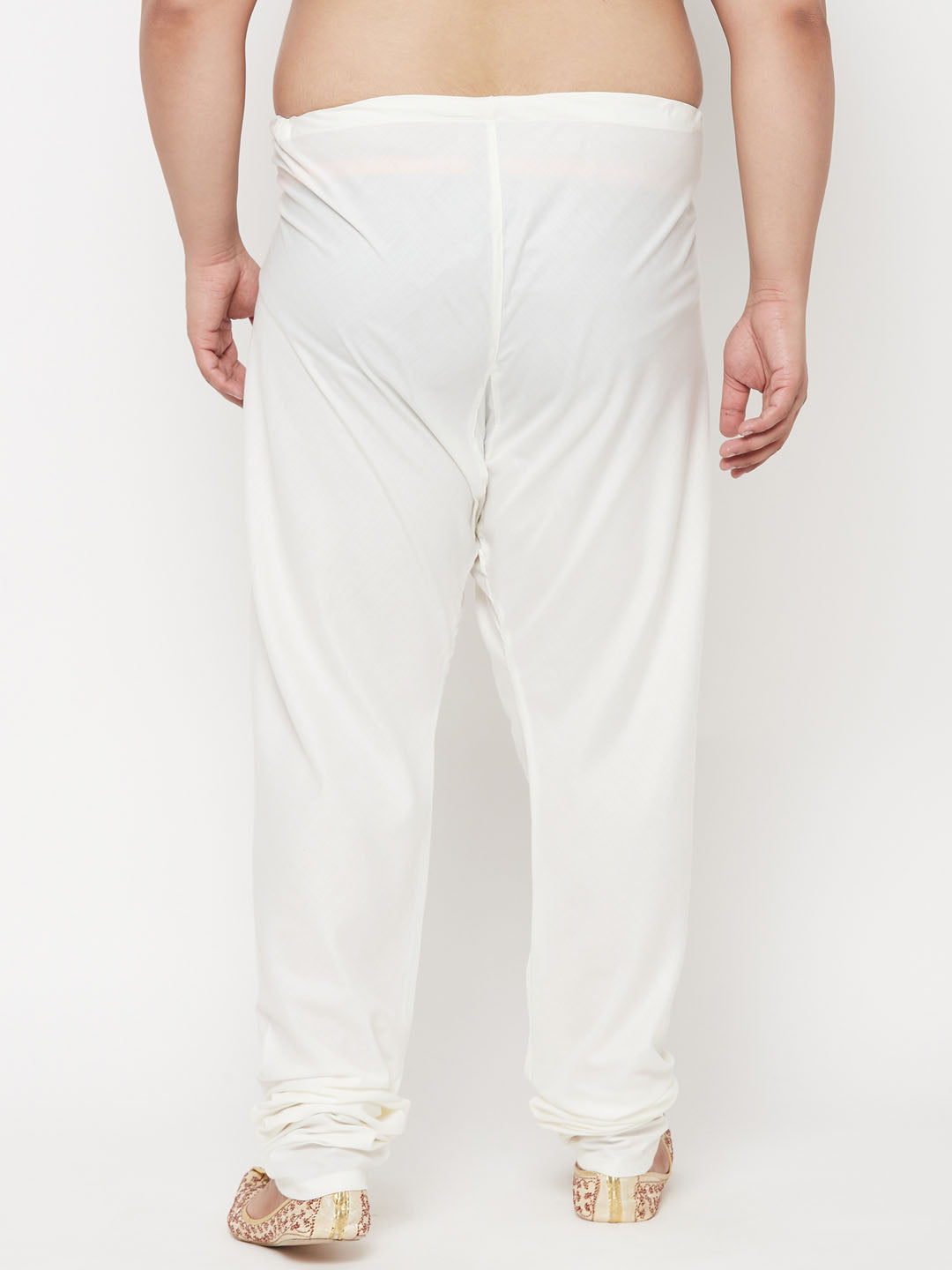 Men's Plus Size Cream Silk Blend Pyjama