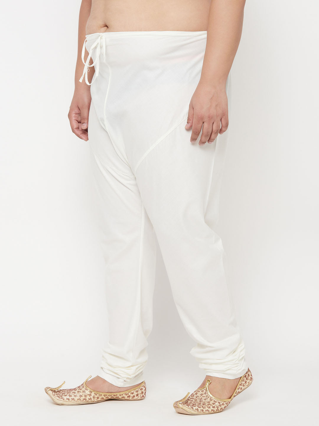 Men's Plus Size Cream Silk Blend Pyjama