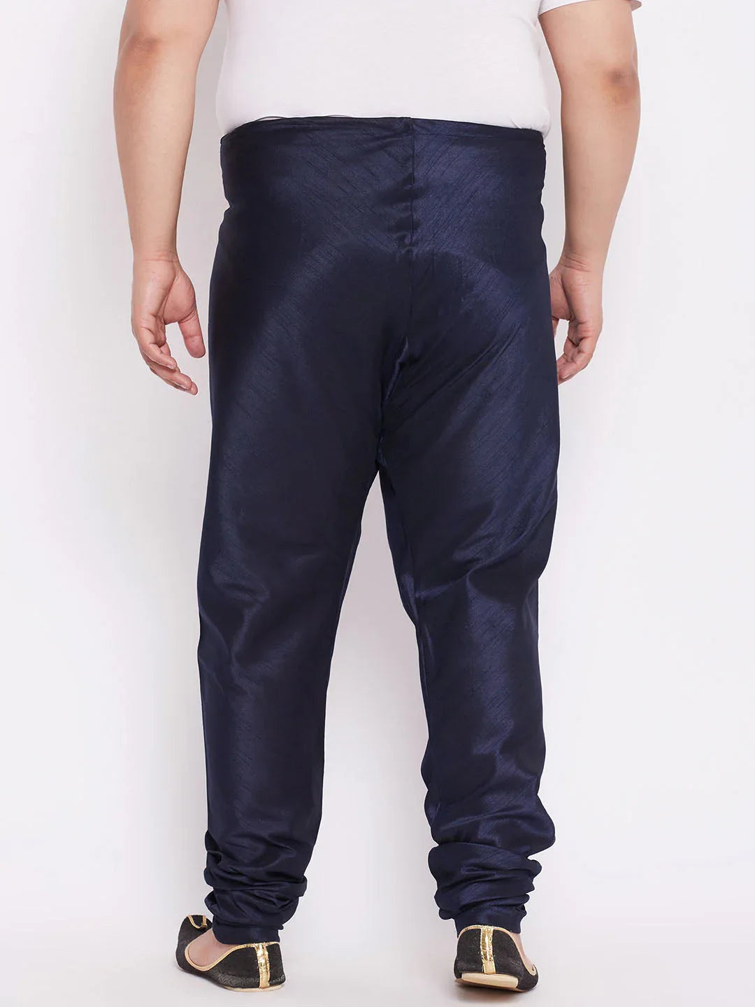 VASTRAMAY Men's Plus Size Blue Cotton Silk Blend Pyjama
