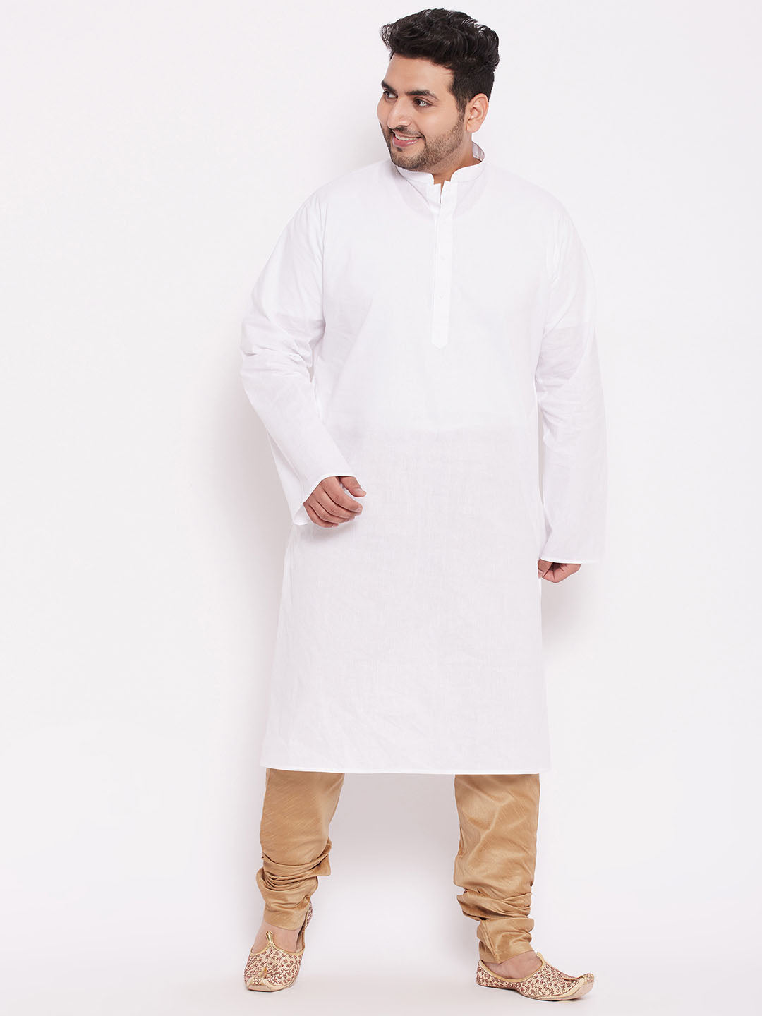 Men's Plus Size Rose Gold Cotton Silk Blend Pyjama