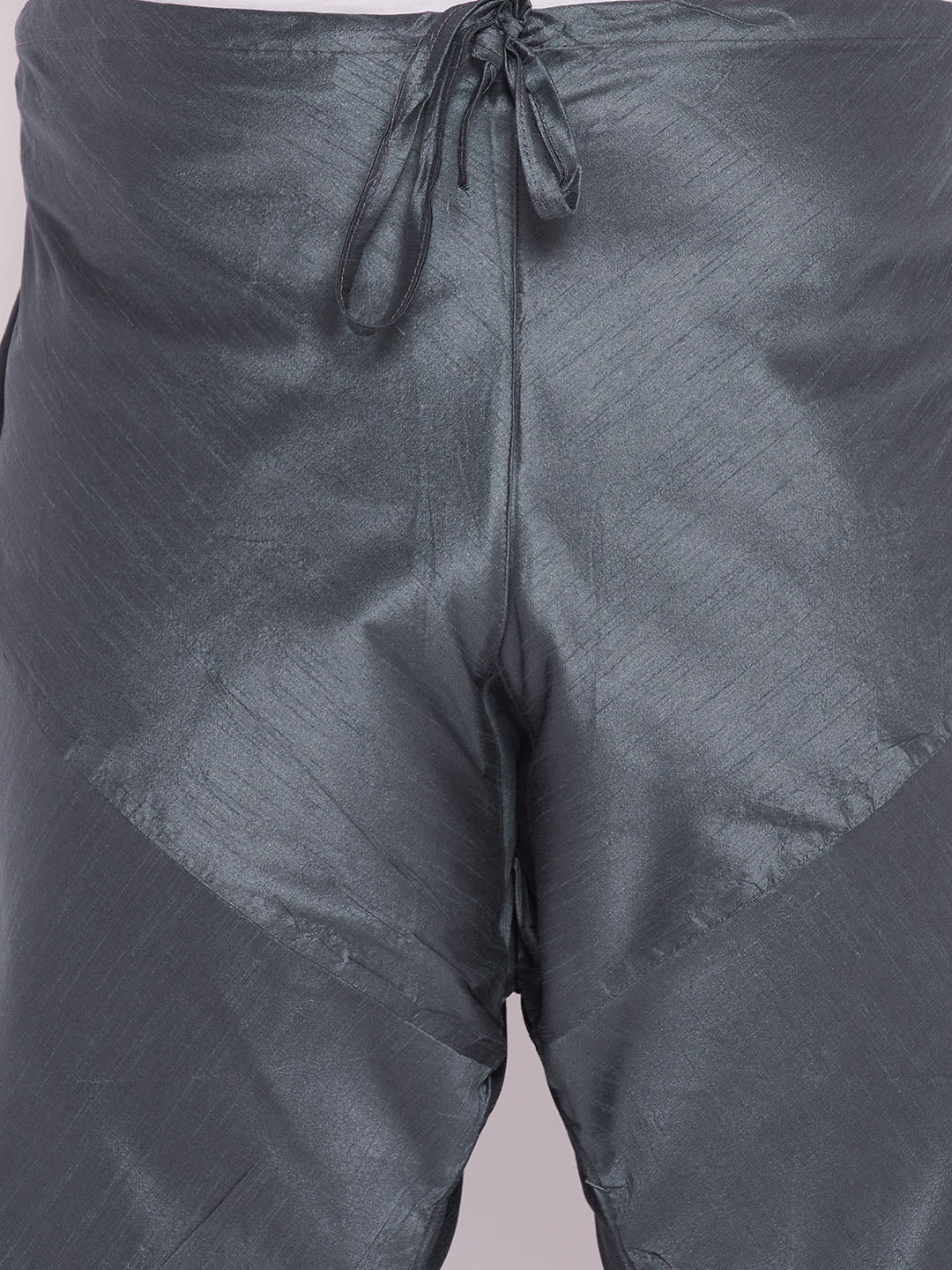 Vastramay Men's Plus Size Steel Cotton Silk Blend Pyjama