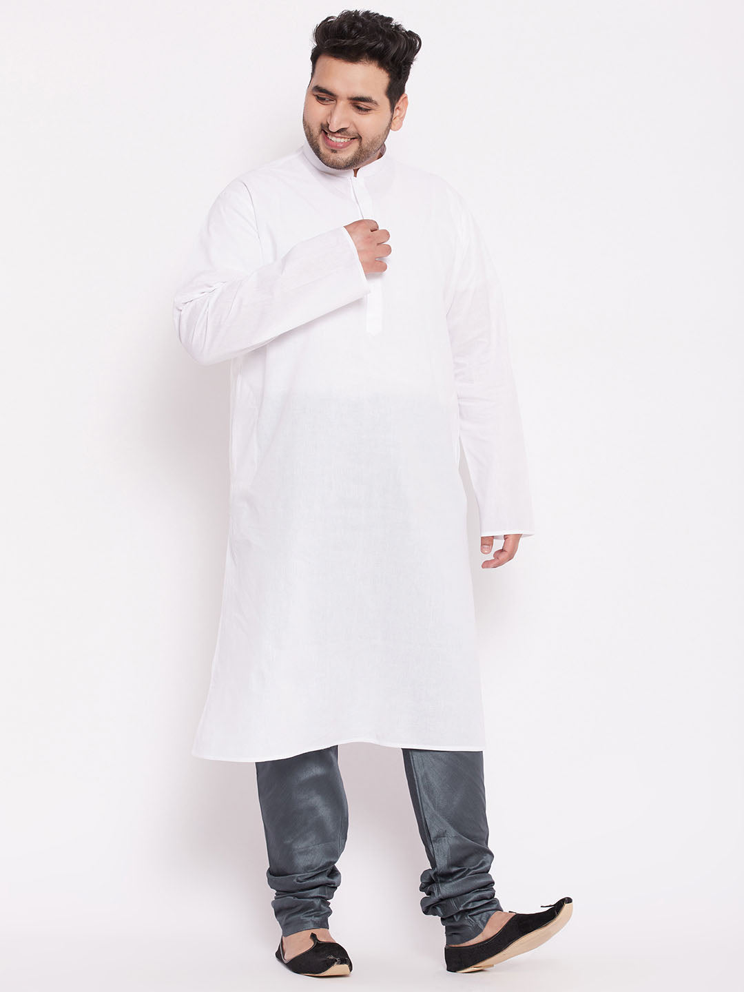 Vastramay Men's Plus Size Steel Cotton Silk Blend Pyjama