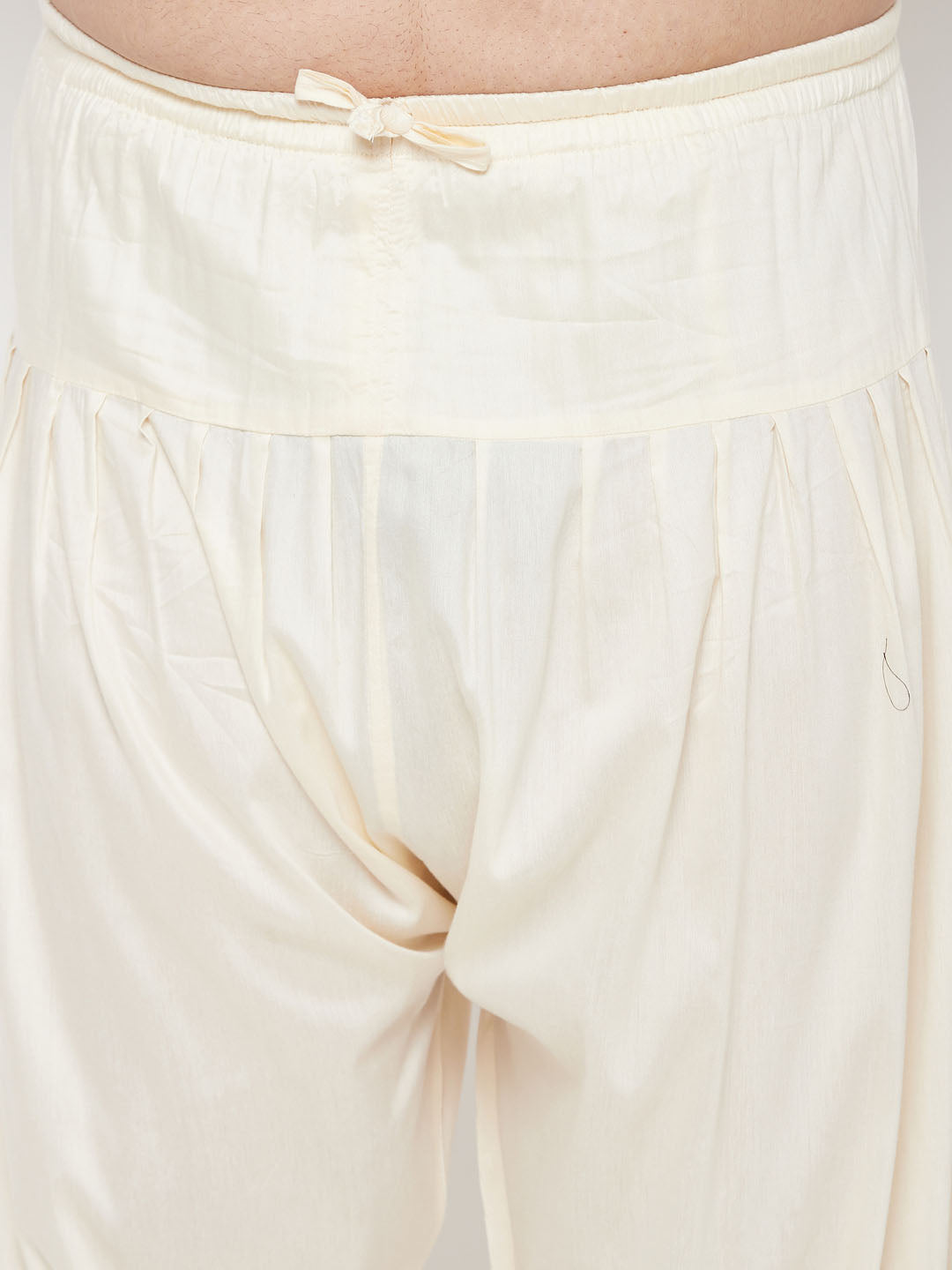Men's Plus Size Cream Cotton Blend Pathani Set