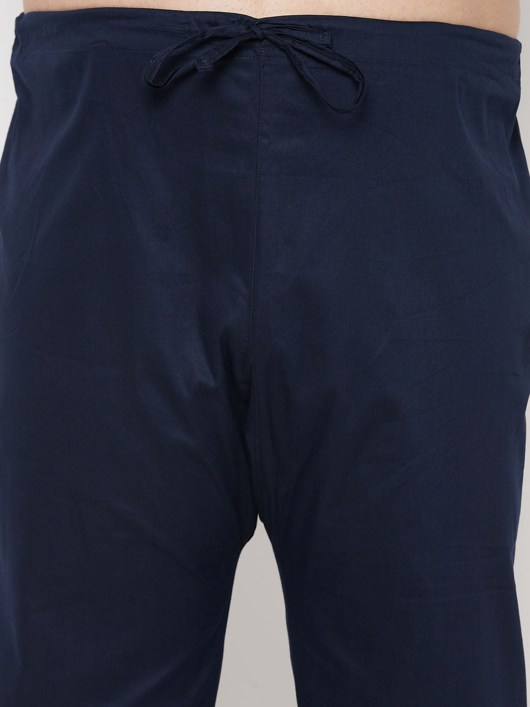 Men's Plus Size Blue Cotton Blend Pathani Kurta