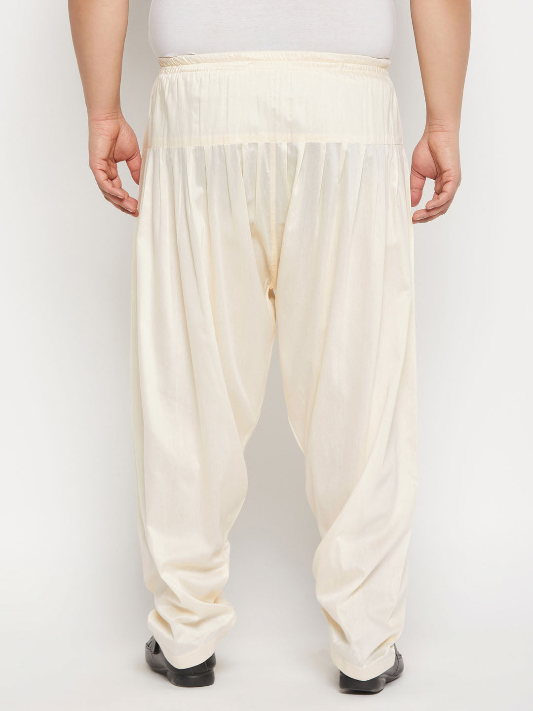 Men's Plus Size Cream Cotton Blend Patiala