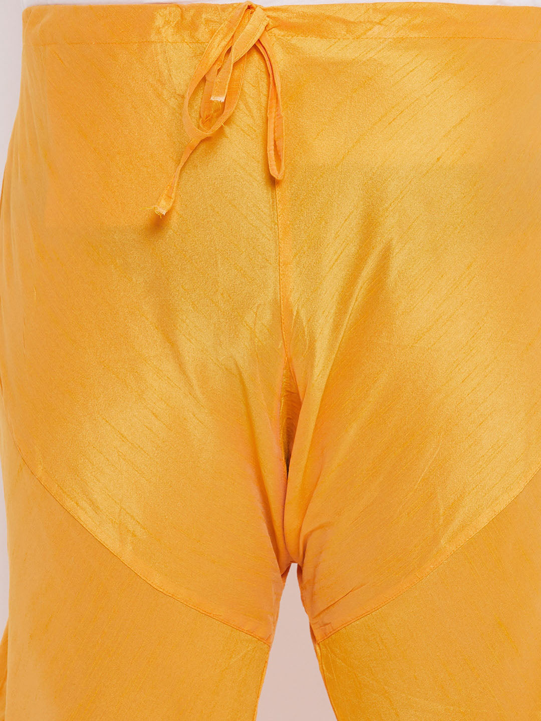 Vastramay Men's Plus Size Yellow Wine Silk Blend Pyjama