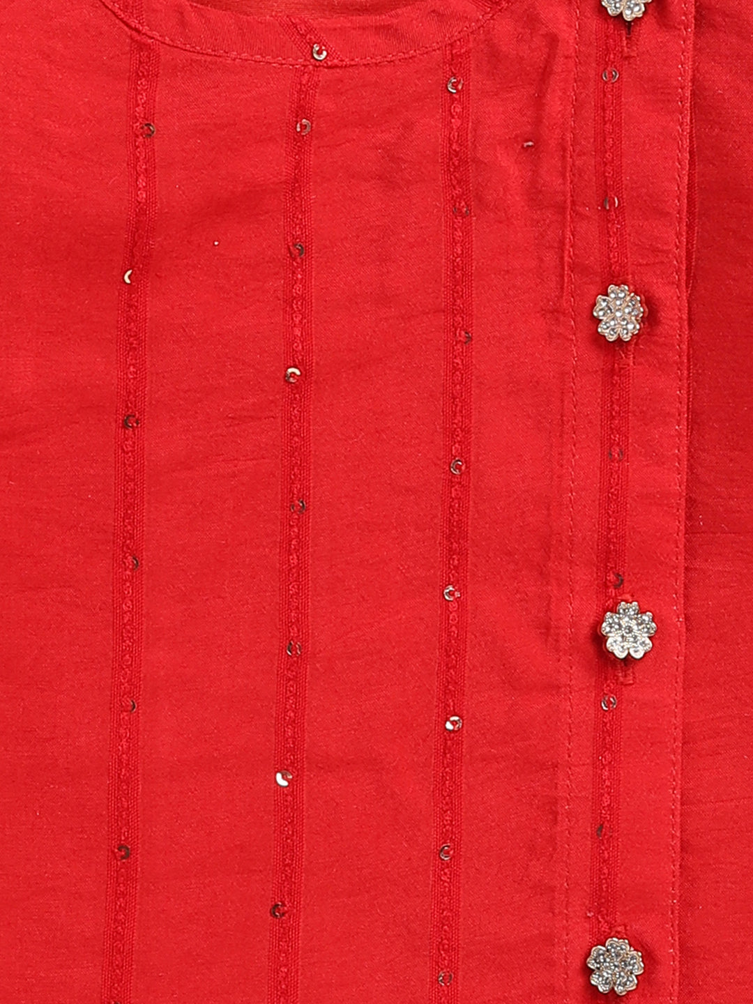 VASTRAMAY Boys Red Chanderi Ethnic Combo Set - qivii