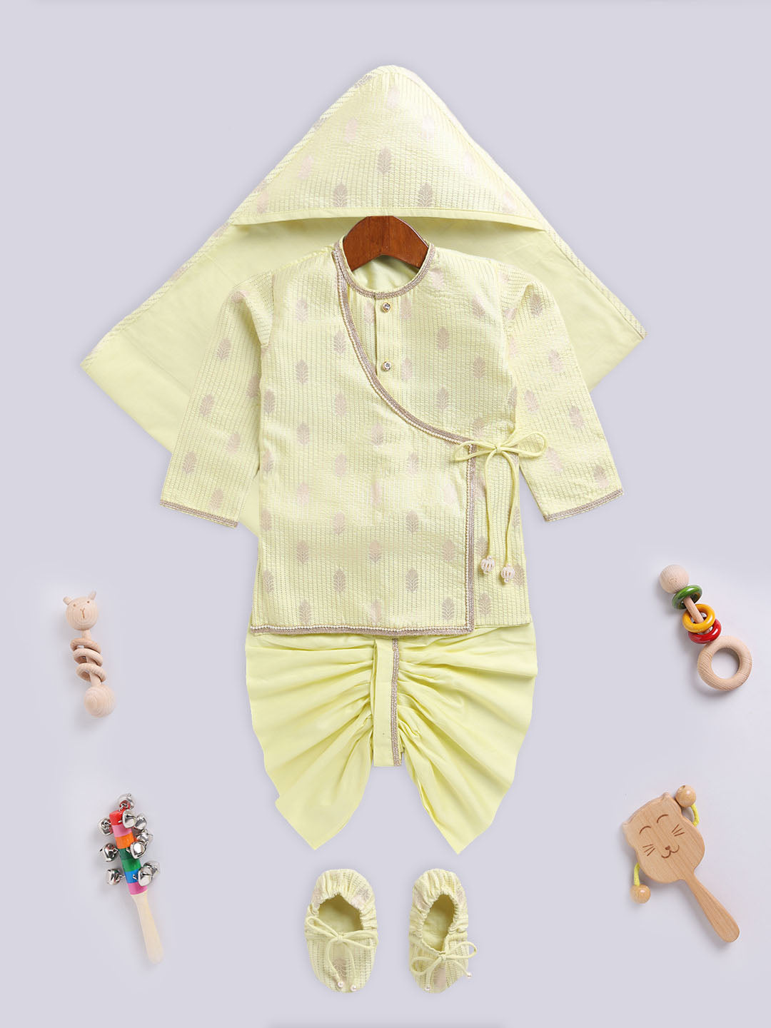 Vastramay Infant Boys Mint Green Silk Blend Ethnic Combo Set - qivii